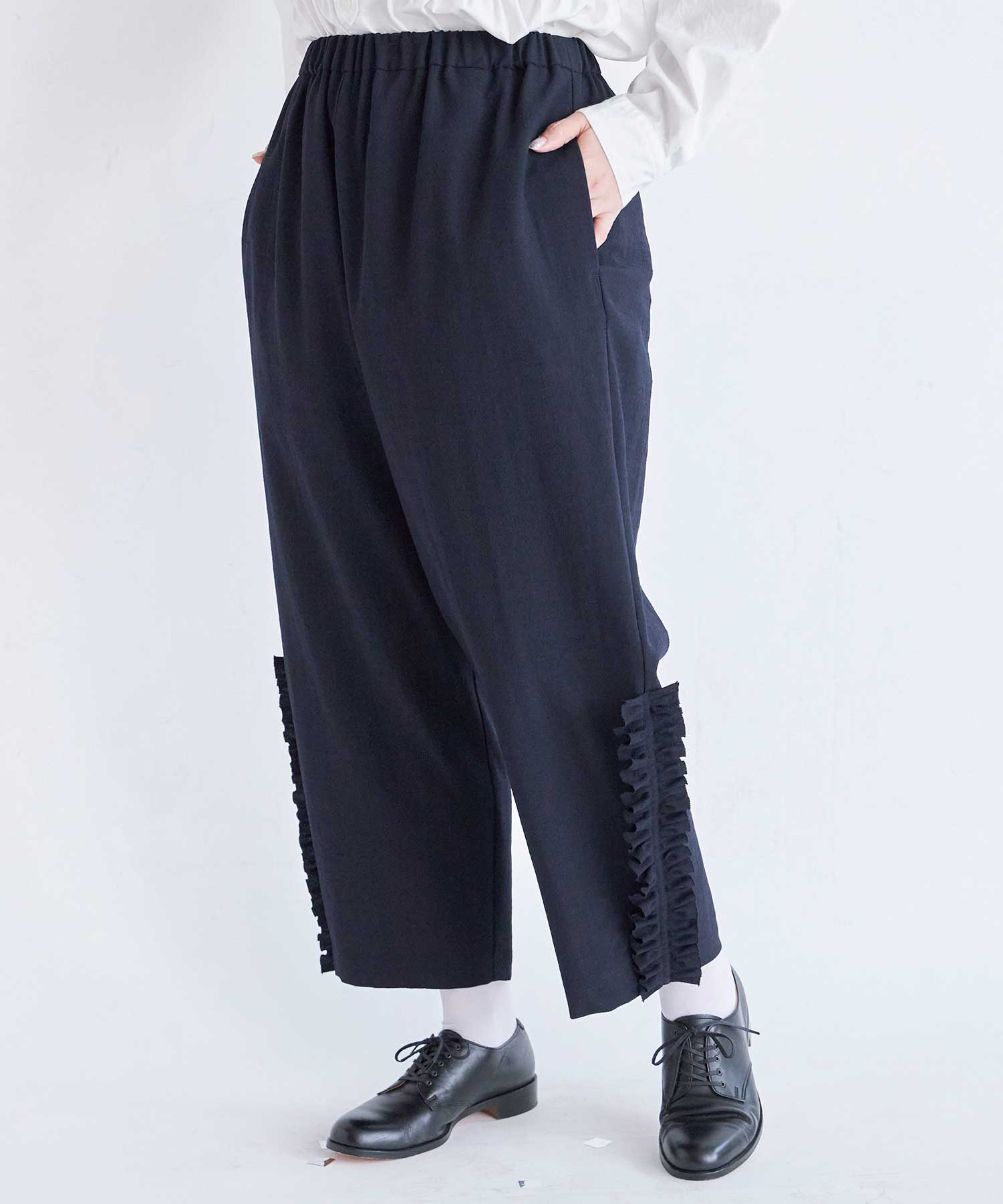 AMBIDEX Store ○SIDE FRILL パンツ (オンブレチェック/shrink