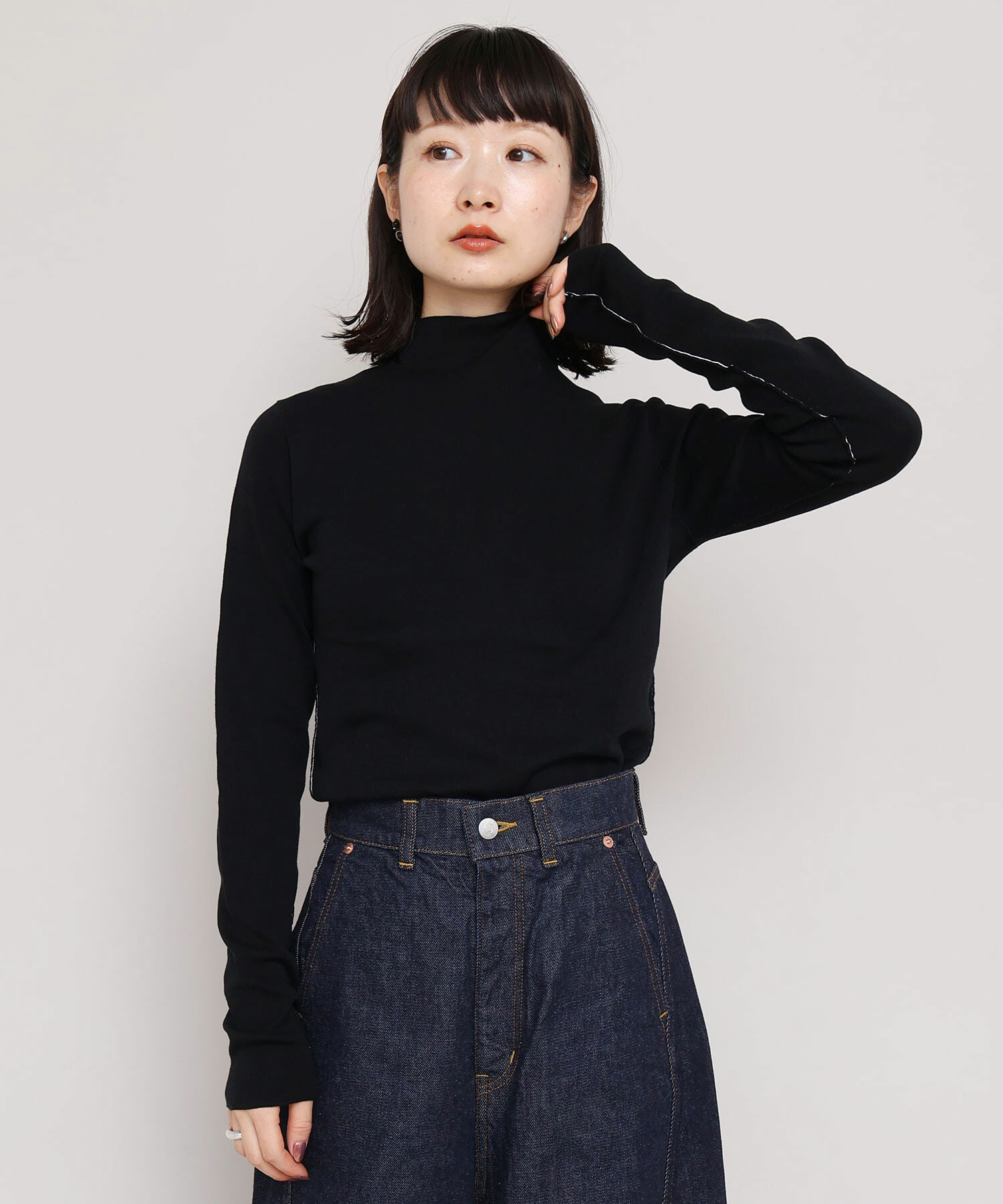 DMO AFBOOST起毛Hネック袖リブ LCZ5ｘ3ｍｍSDオーダー料込 袖リブワイドハイネックニット｜Liesse（リエス）｜商品詳細