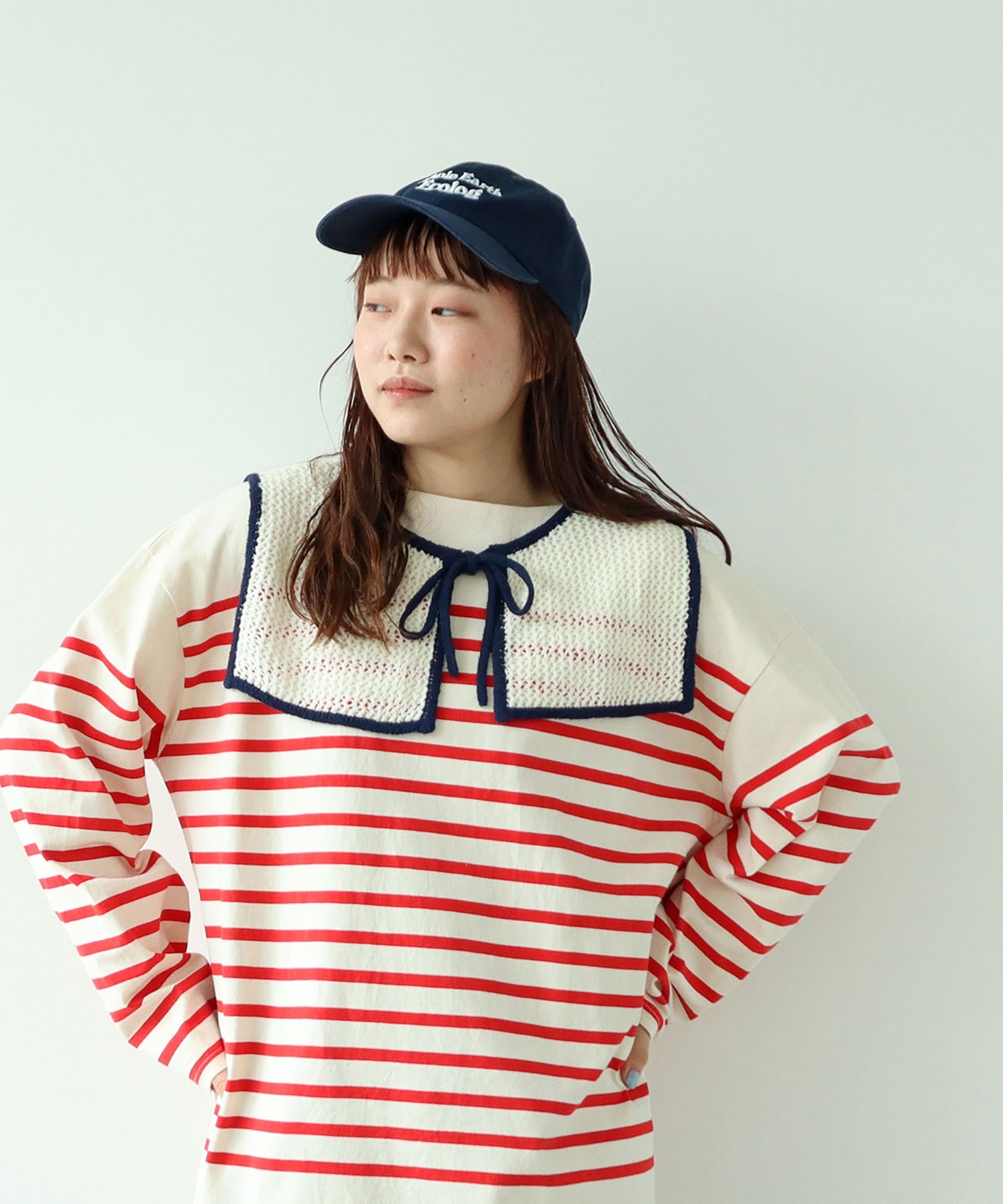 AMBIDEX Store ○○LOOP YARN リボン付け襟(F シロ): PAR ICI