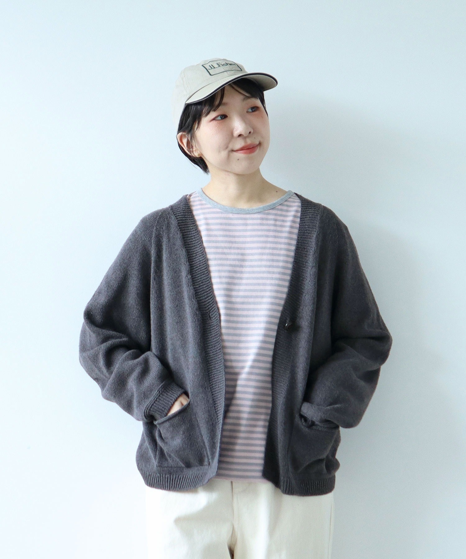 MARK&amp;LONA - MARK&amp;RONA カーディガン AMBIDEX Store △○AMOSSAミラノリブパフスリーブ カーディガン
