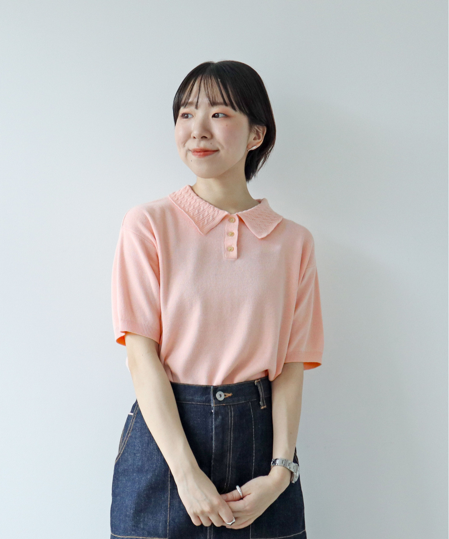 AMBIDEX Store ○【WEB別注カラー】強撚綿 ケーブル襟ポロシャツ(F 