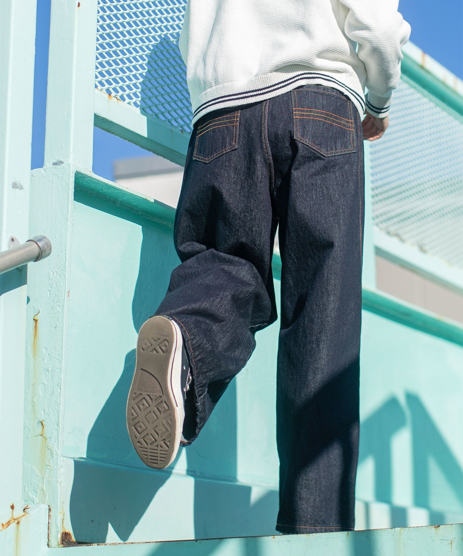 さくページ AMBIDEX Store 13OZデニム ワイドタックパンツ(M サックス): PAR ICI