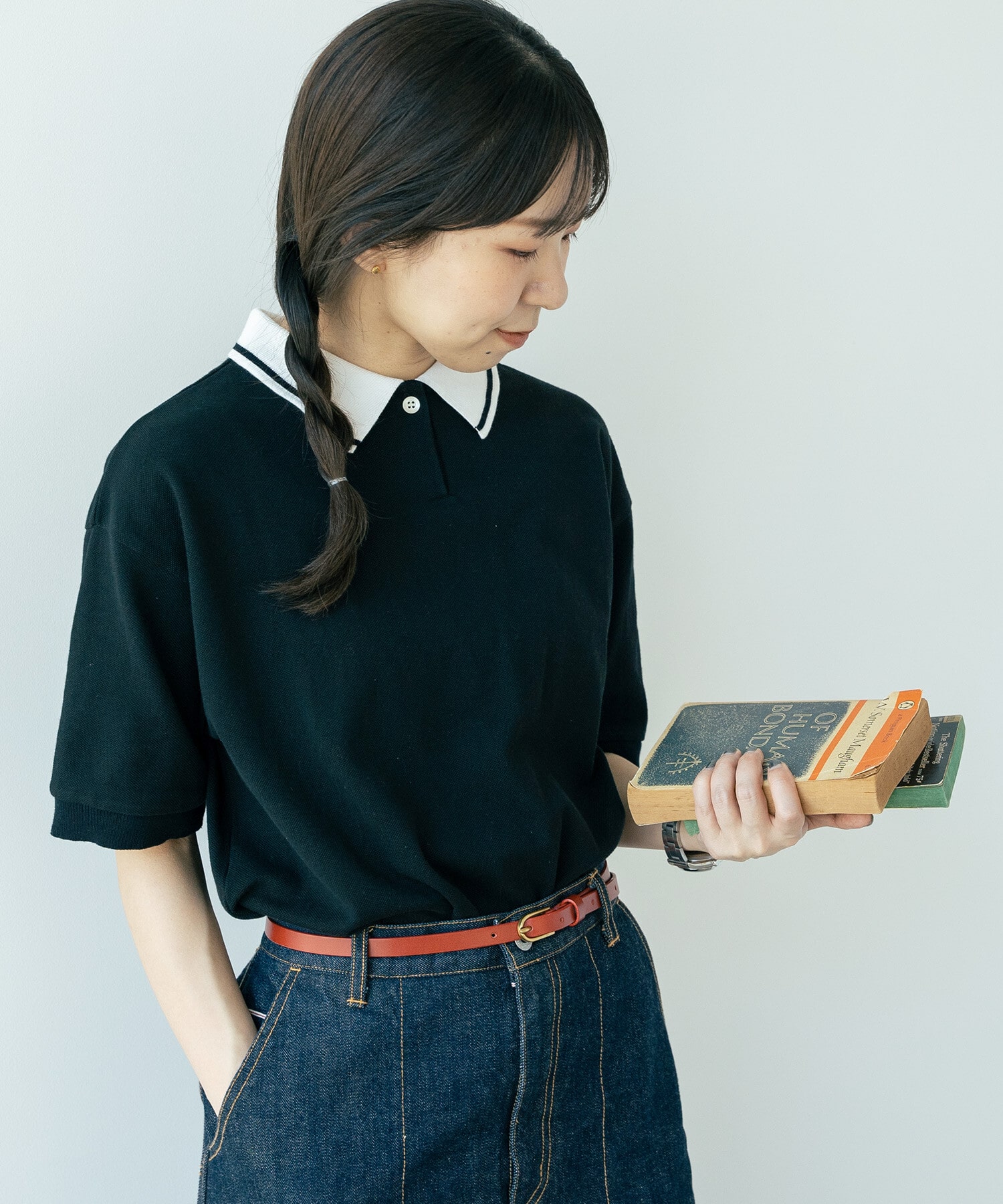 AMBIDEX Store △【WEB別注】カノコ配色ラインポロシャツ(F クロ): PAR ICI