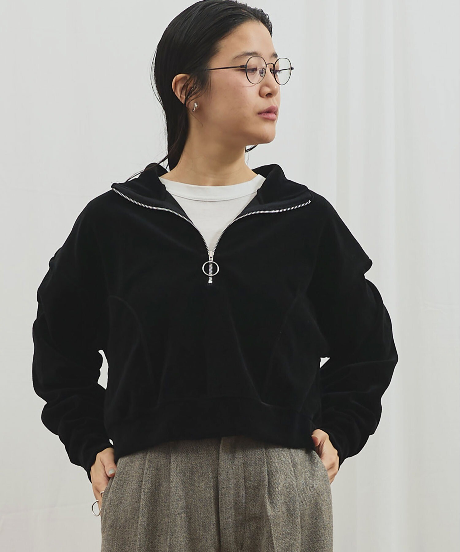 AMBIDEX Store 〇track velour half zip(F グレー): l'atelier du savon