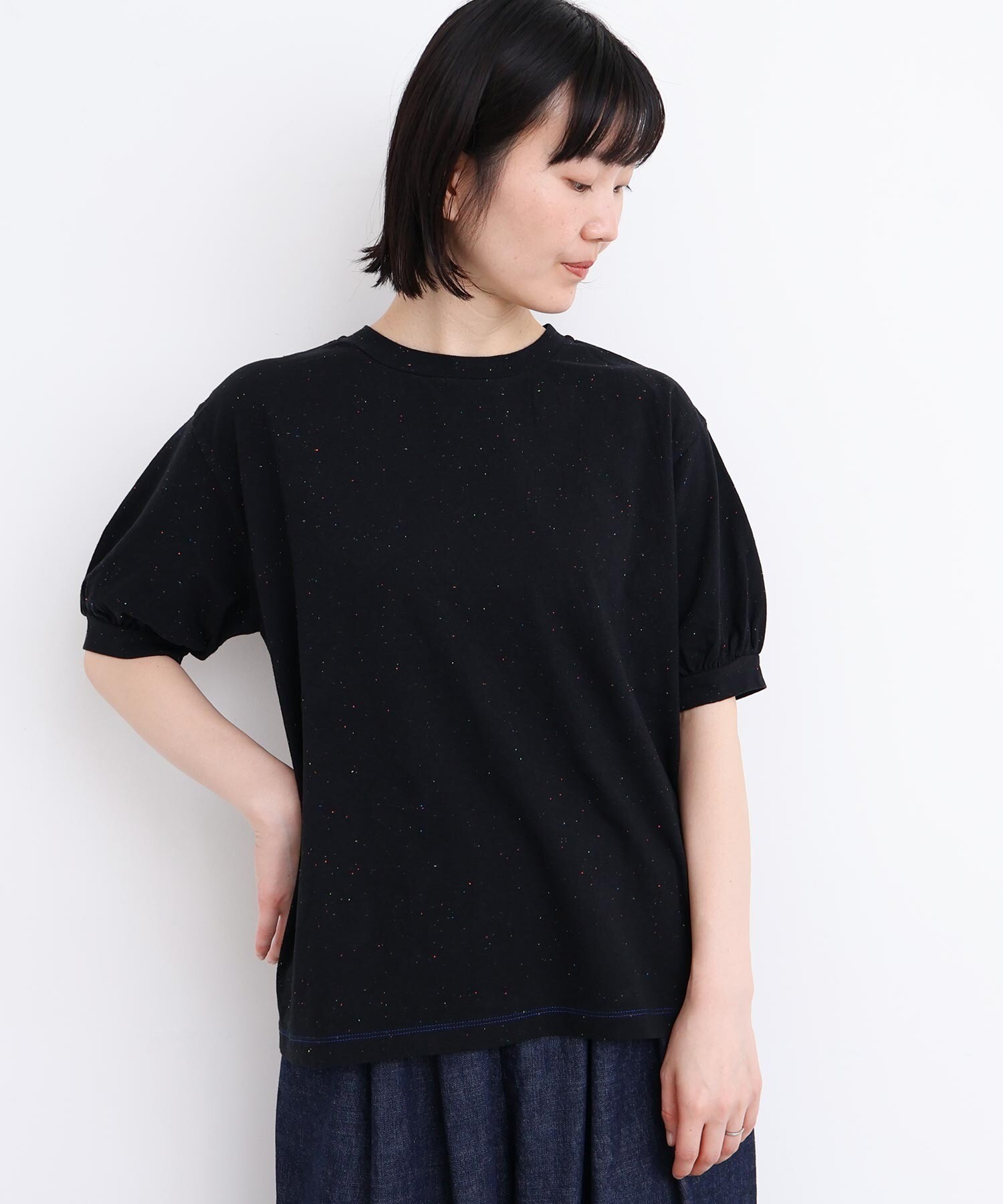 AMBIDEX Store 【予約販売】〇カラフルネップ天竺 パフ袖Tシャツ