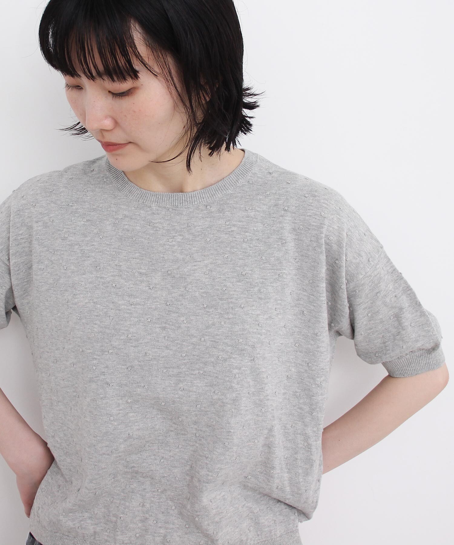 AMBIDEX Store ぽんぽんサマーニット(F グレー): l'atelier du savon