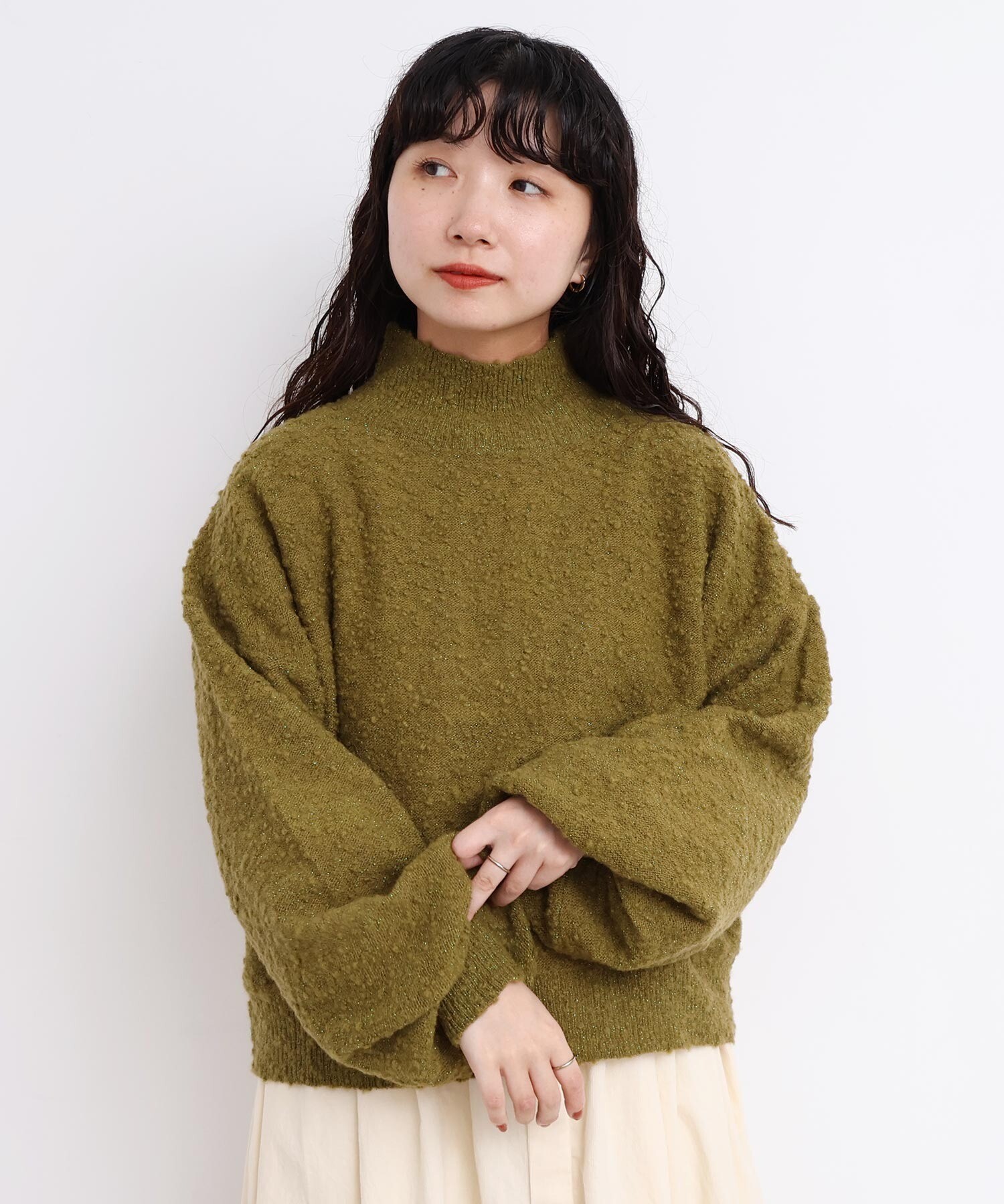 AMBIDEX Store 〇きらっとしたニット ハイネックプルオーバー(F