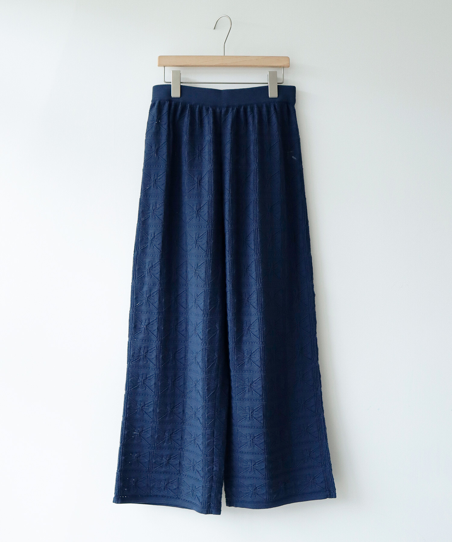 AMBIDEX Store 〇レース編み イージーニットパンツ(F コン