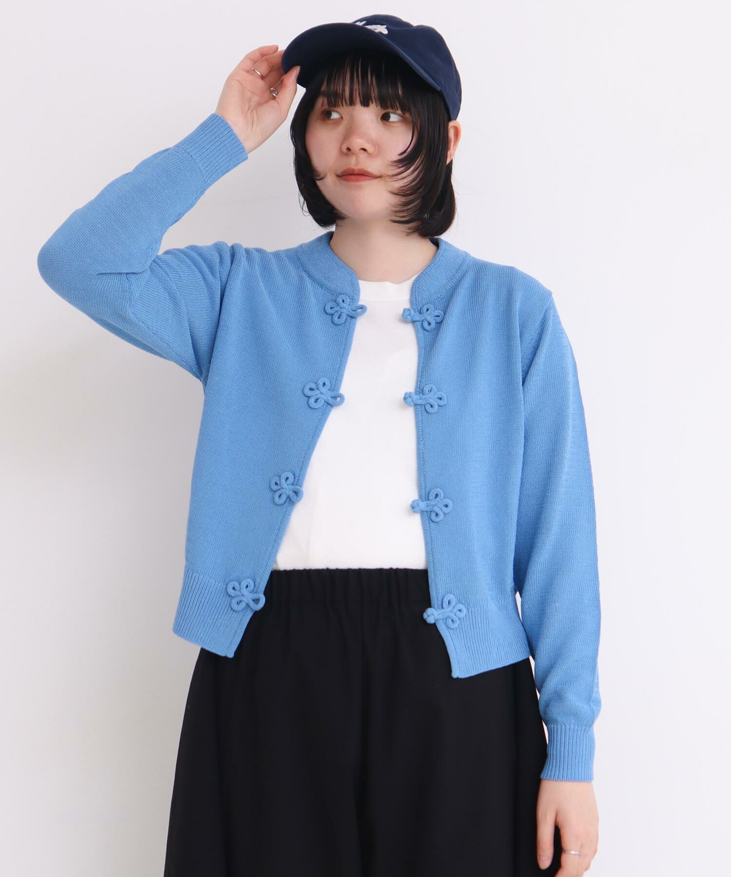 AMBIDEX Store 〇COTTON NYLON 華釦 カーディガン(F ピンク): l