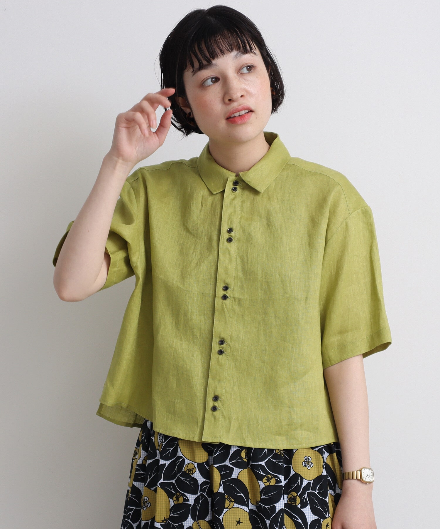 AMBIDEX Store △60s フレンチリネン boy shirt(F アカ): bulle de savon