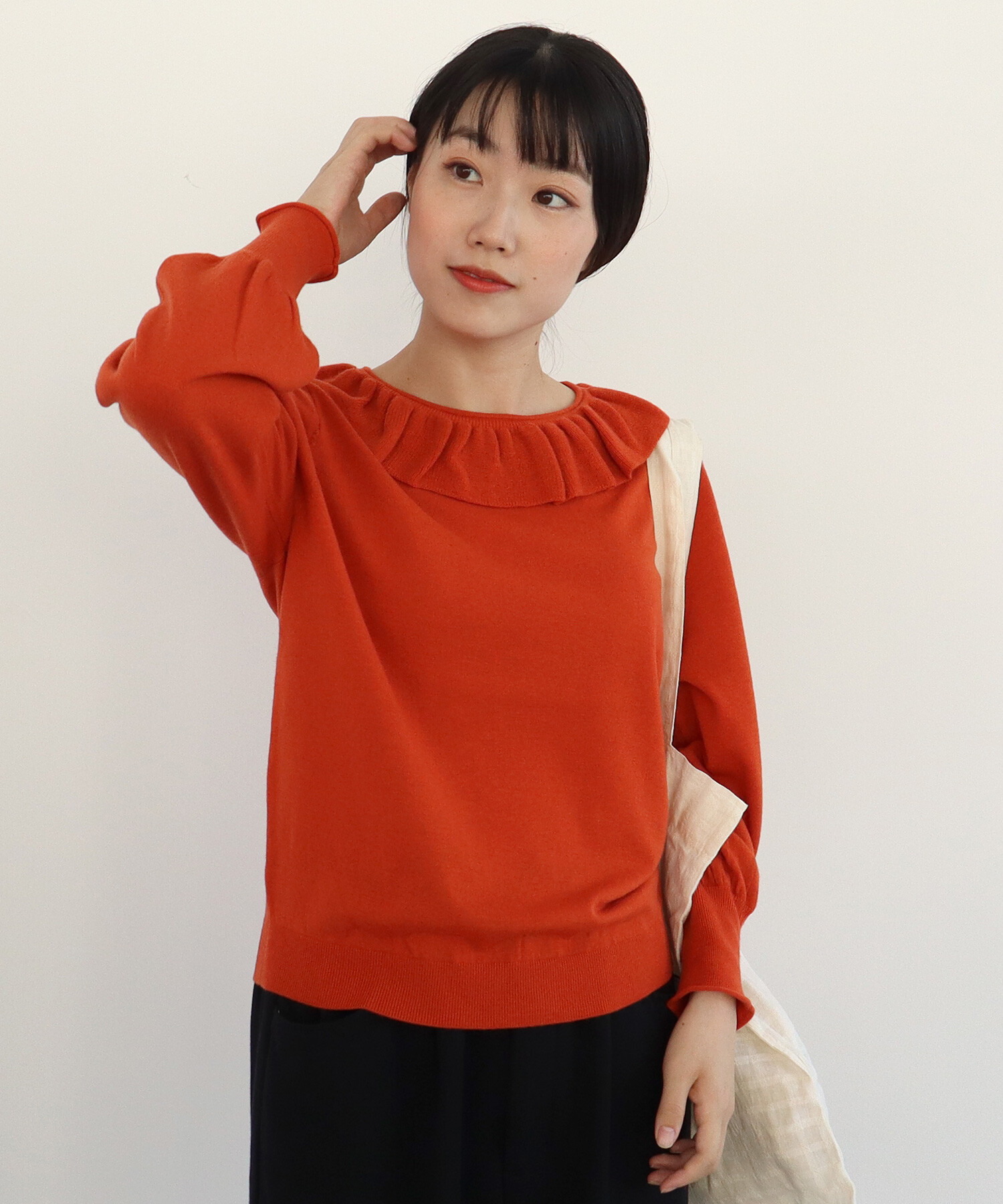 AMBIDEX Store ○comfort merino frill プルオーバー(F オレンジ