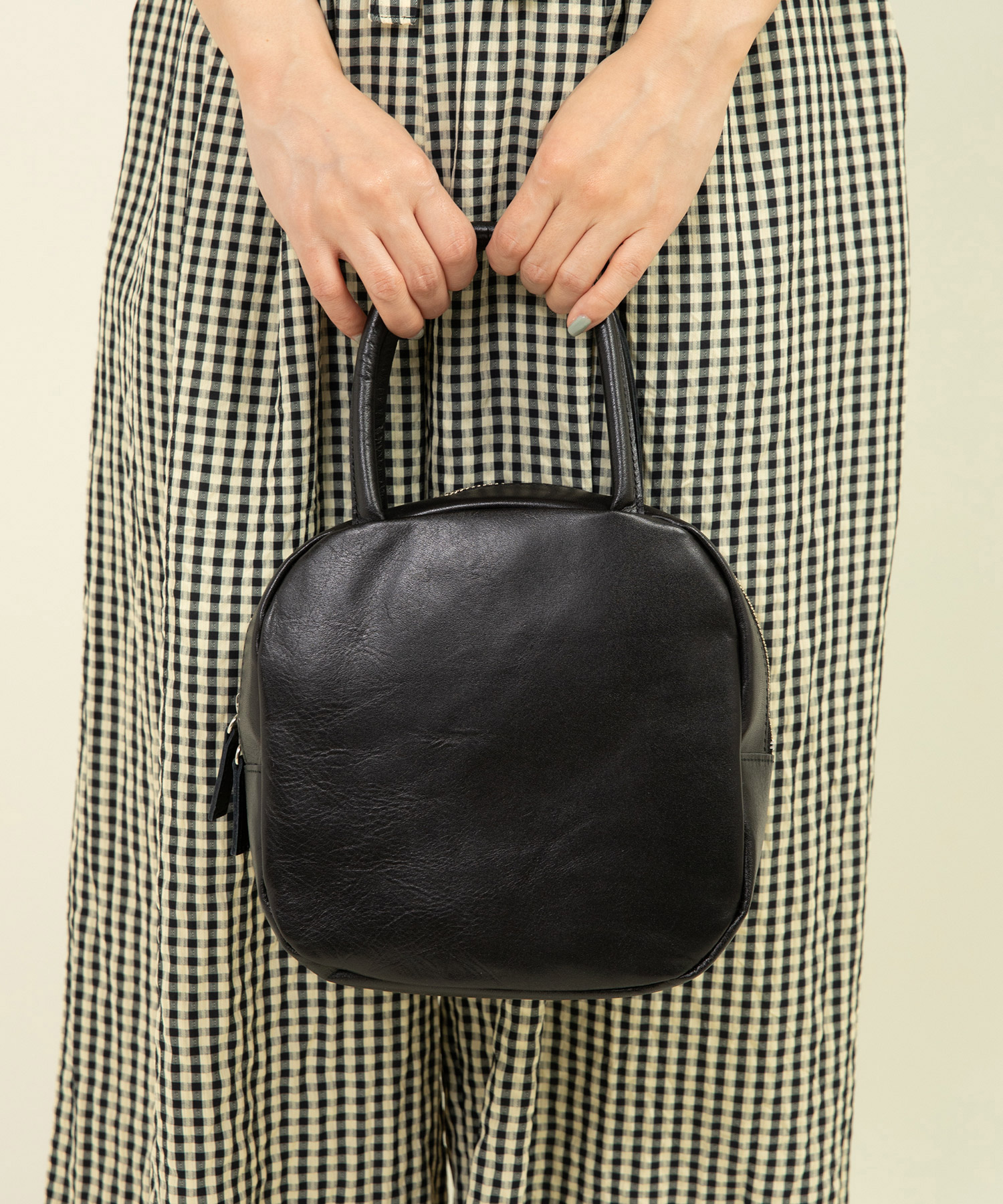 AMBIDEX Store △○ICY LEATHER BOSTON 裏地チェックBAG(F