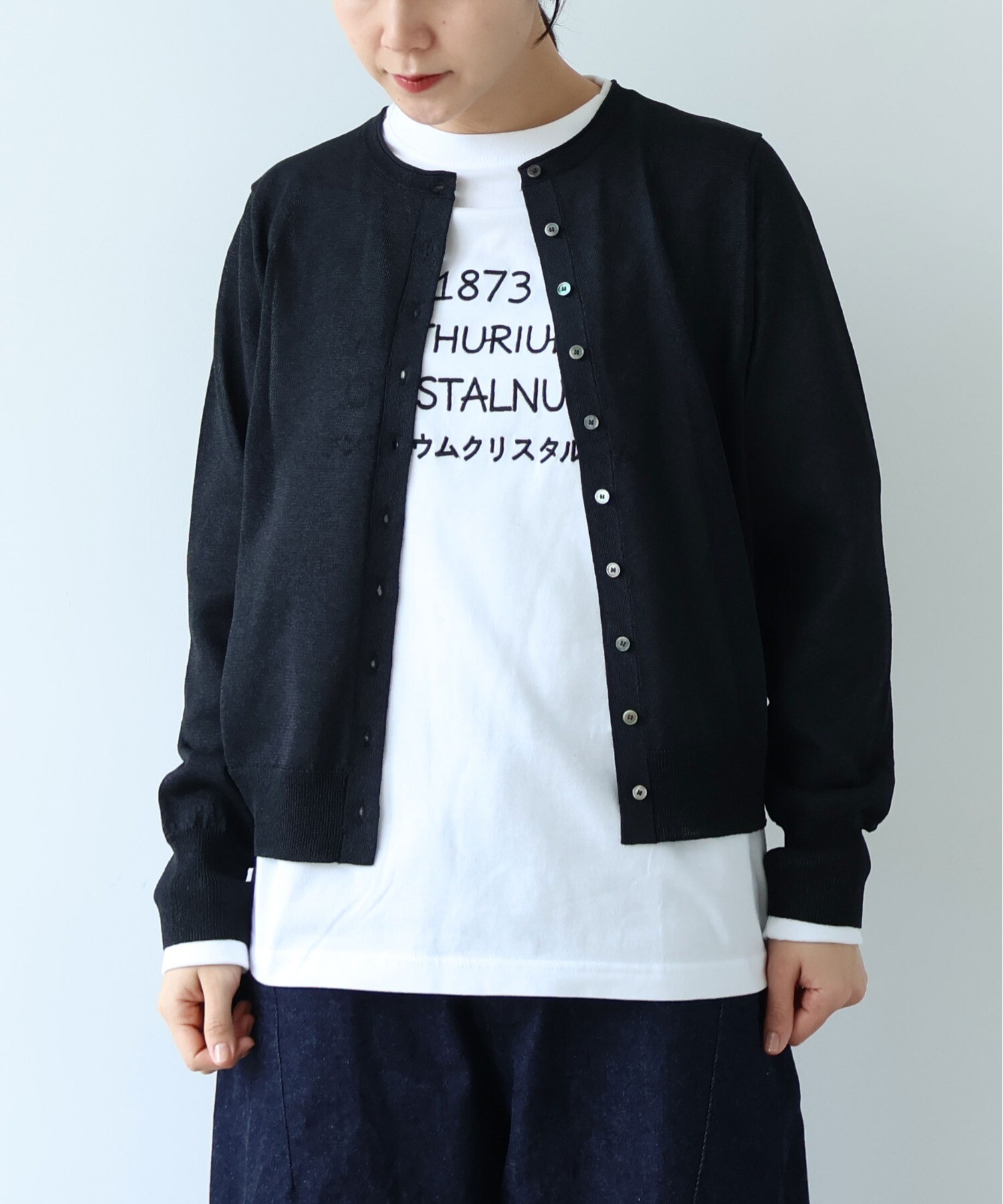 AMBIDEX Store 12G和紙/Polyester カーディガン(F ミントブルー): yuni