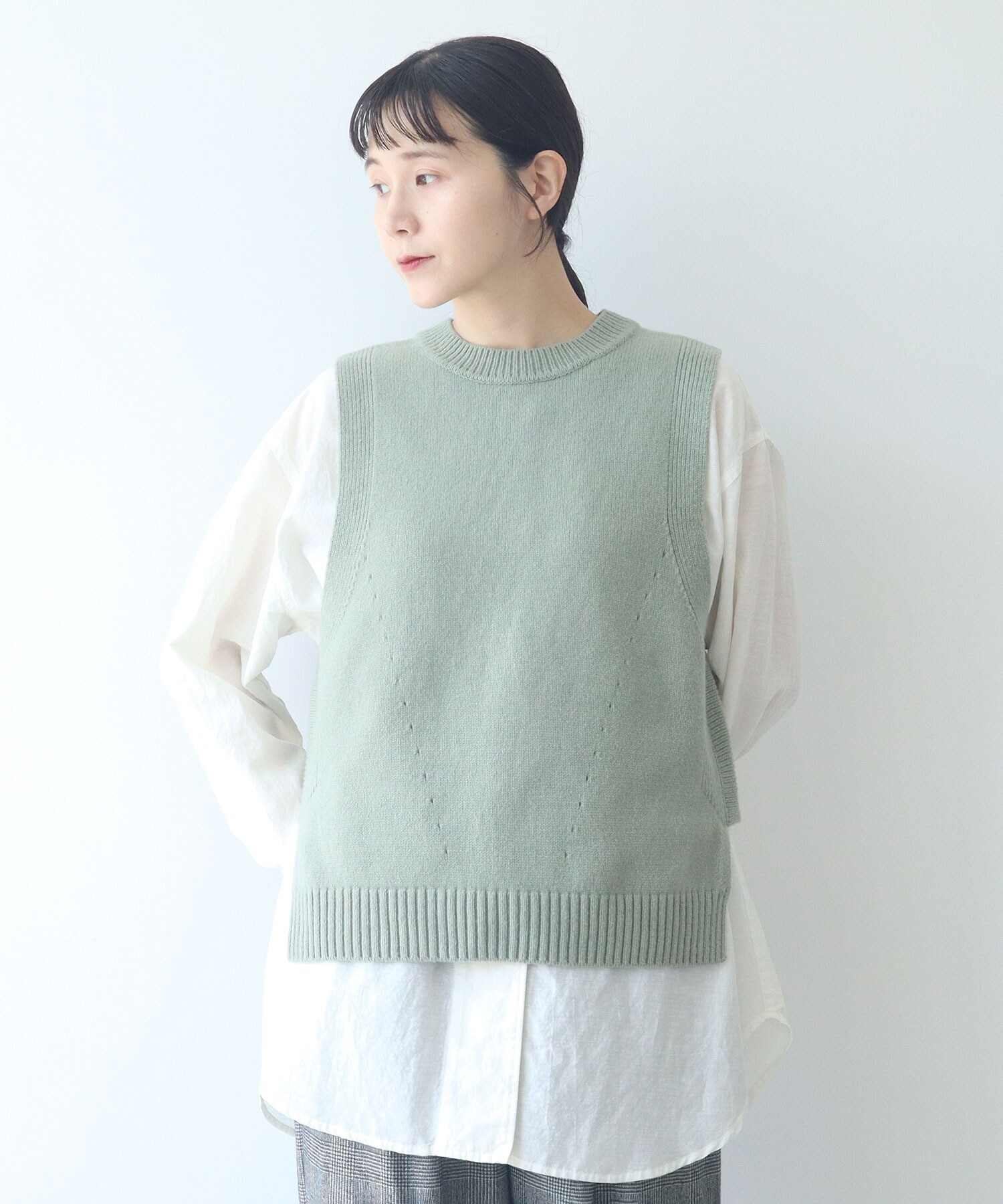 AMBIDEX Store ○NEW ENGLAND ニットベスト(F グレー): yuni