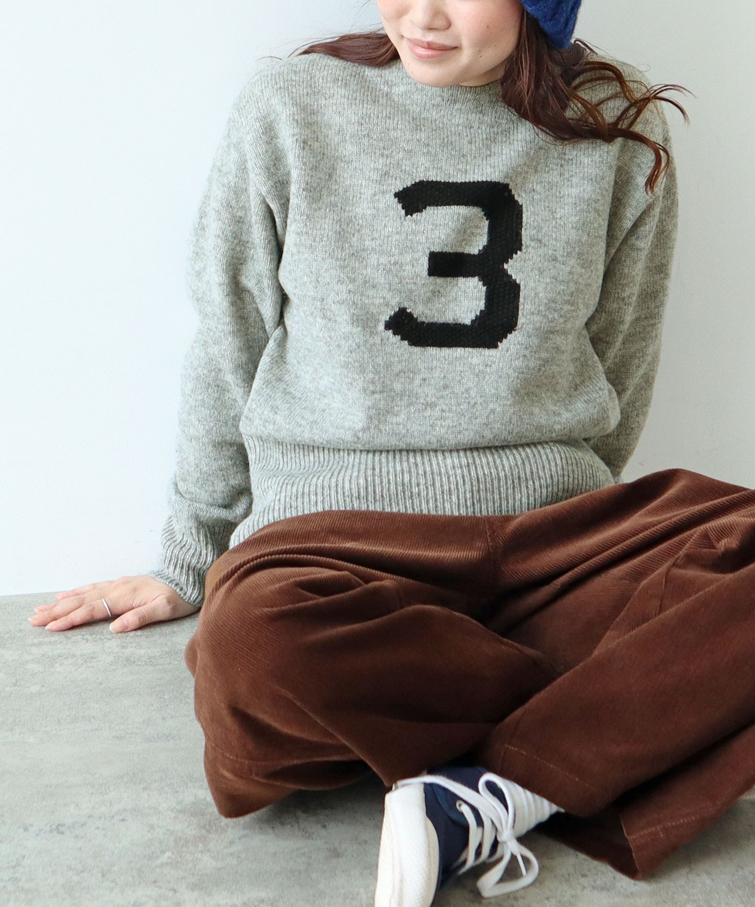 AMBIDEX Store ○3インターシャ カレッジニットプルオーバー(F