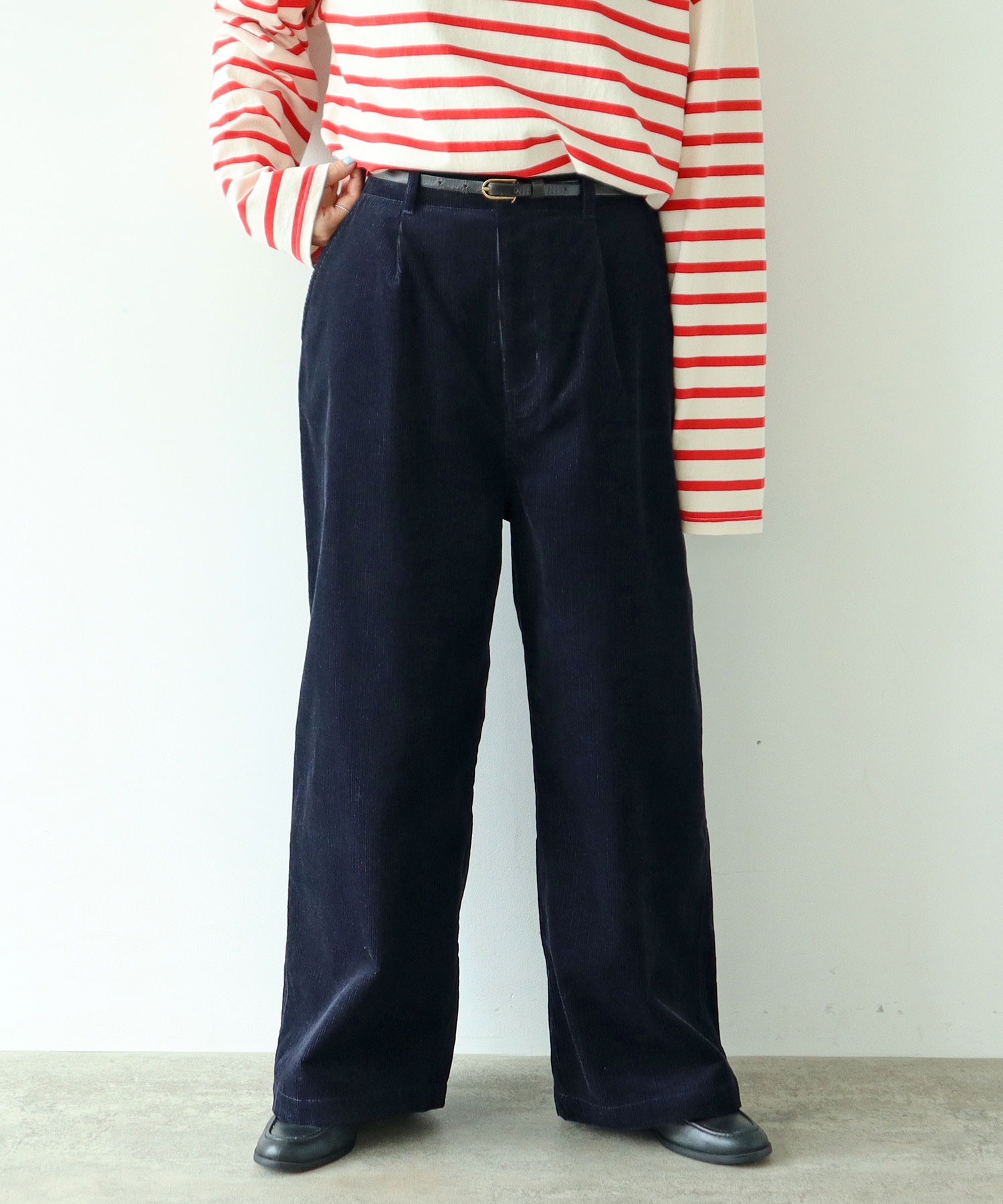 AMBIDEX Store 【WEB限定】○コーデュロイ後ろゴム タックパンツ(F