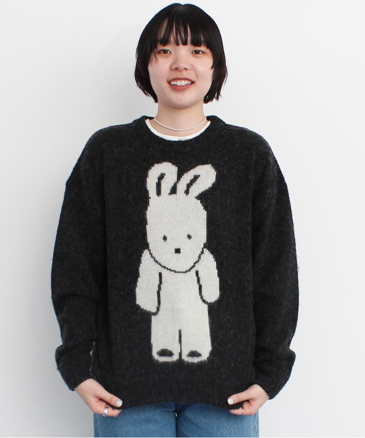 AMBIDEX Store ○MY BUNNY インターシャ 起毛ニット(F シロ): l'atelier du savon