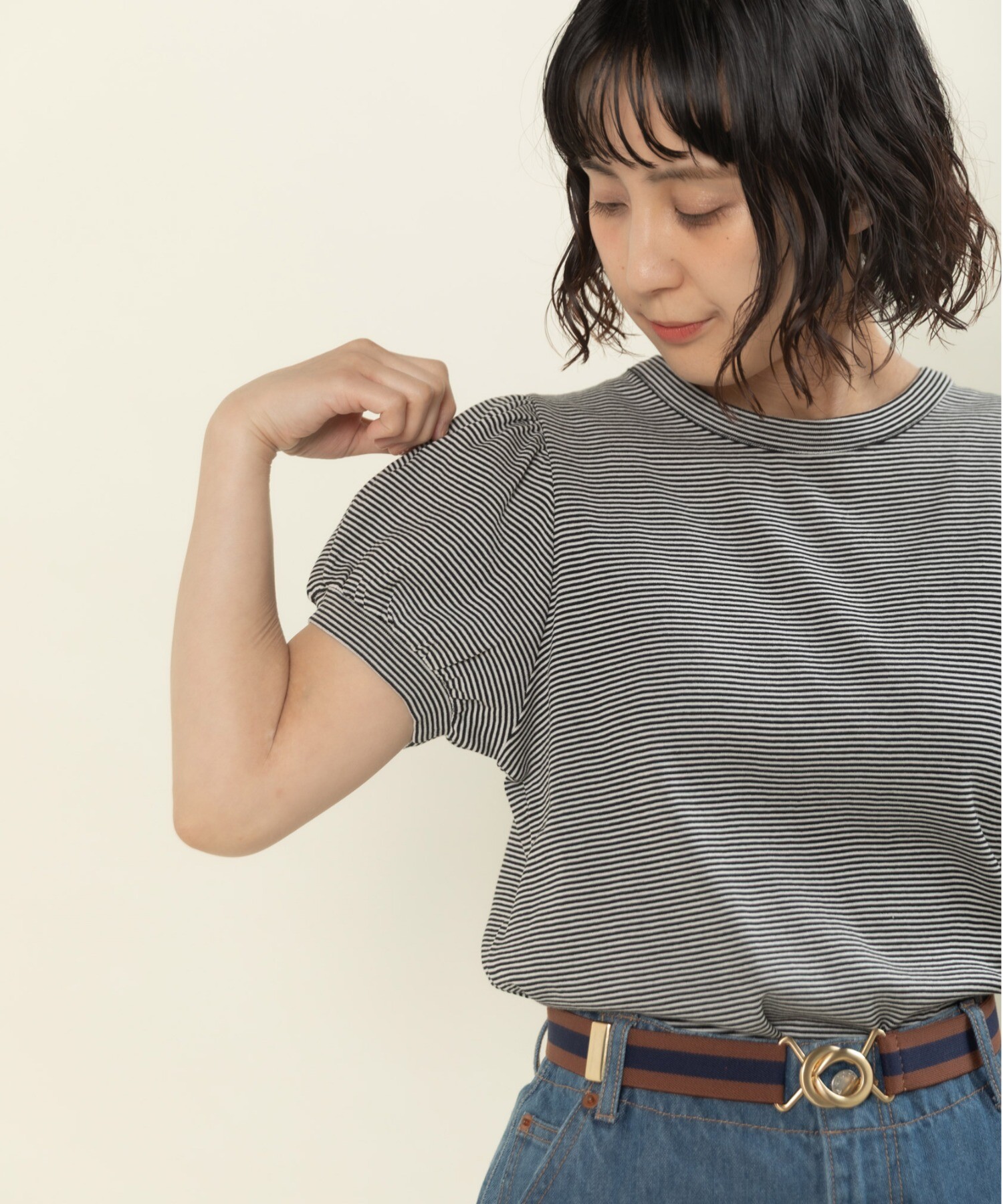 【新品】Dot＆Stripes CHILD WOMAN パフスリーブ Tシャツ 連シルフライス パフスリーブTシャツ