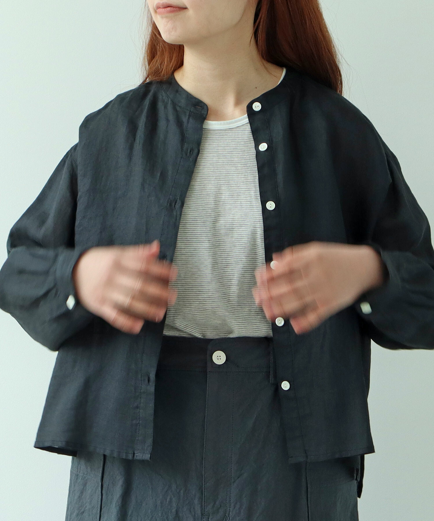 AMBIDEX Store 〇 Ramie ショート ブラウス(F ベージュ): bulle