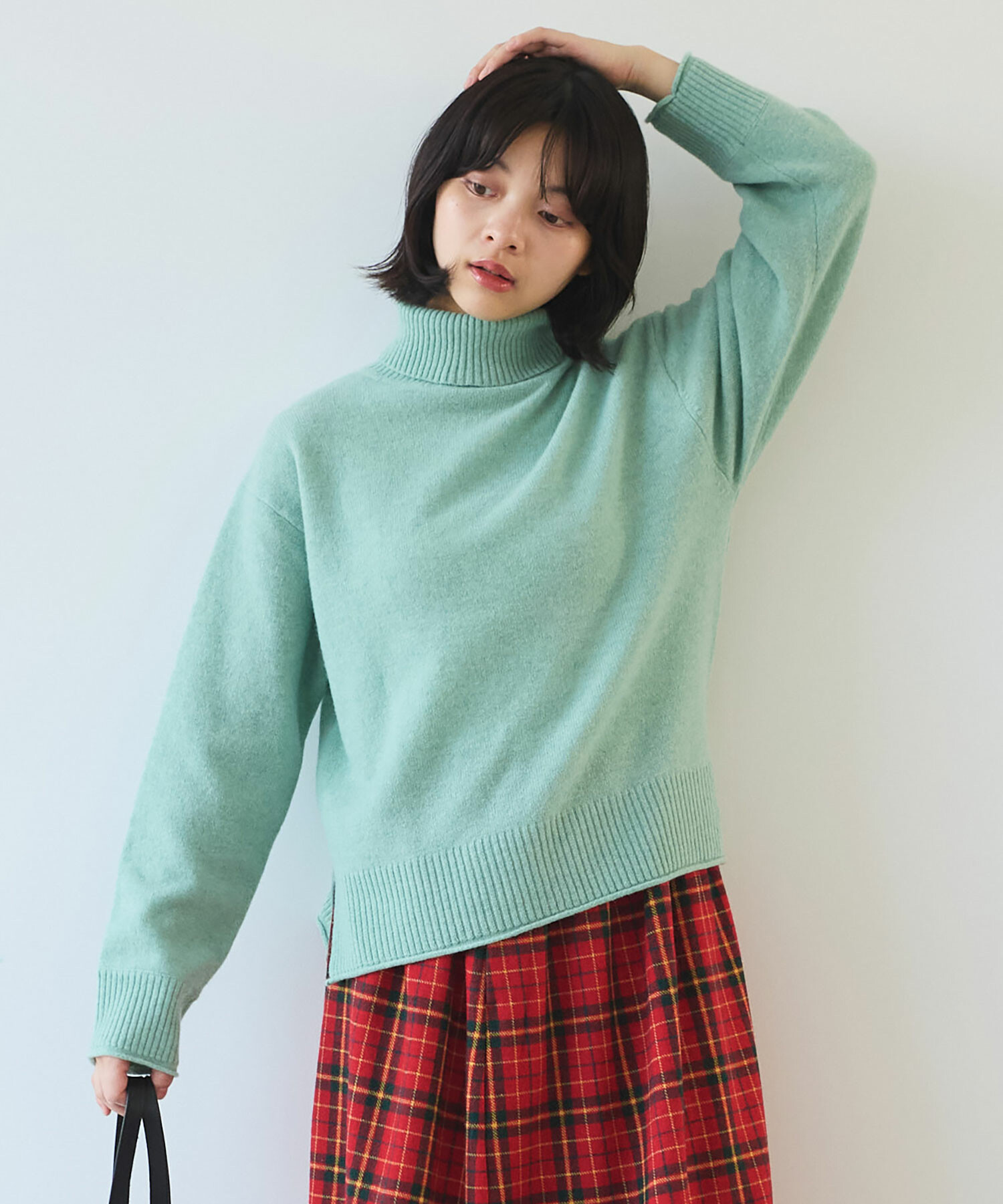 ADEAM ドッキング トップス 綿ニット ブラウス ビームスボーイ カロリナ AMBIDEX Store 【予約販売】〇 ジーロンラム タートルネック