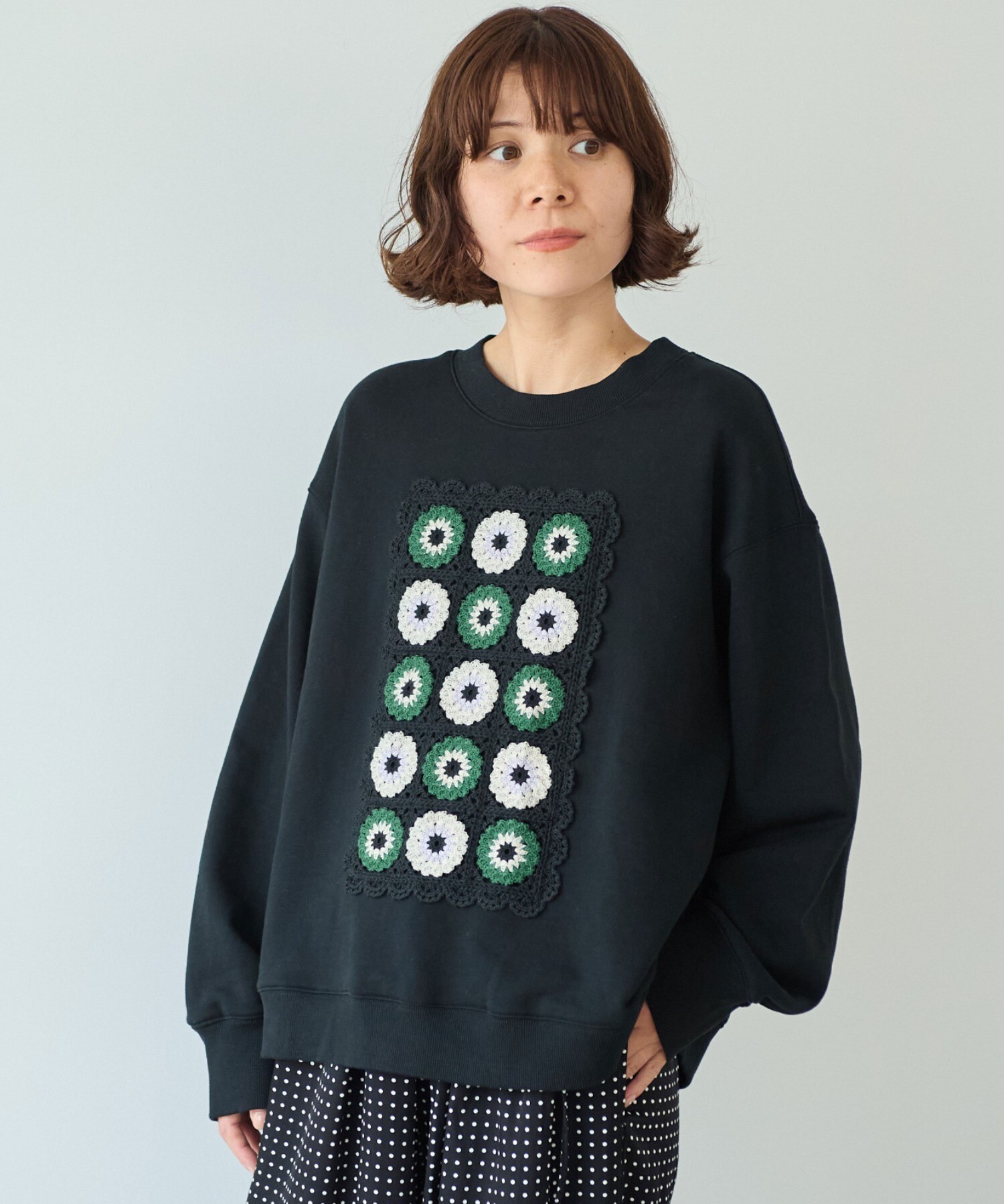 AMBIDEX Store △コットン裏毛レースプルオーバー(F シロ): yuni