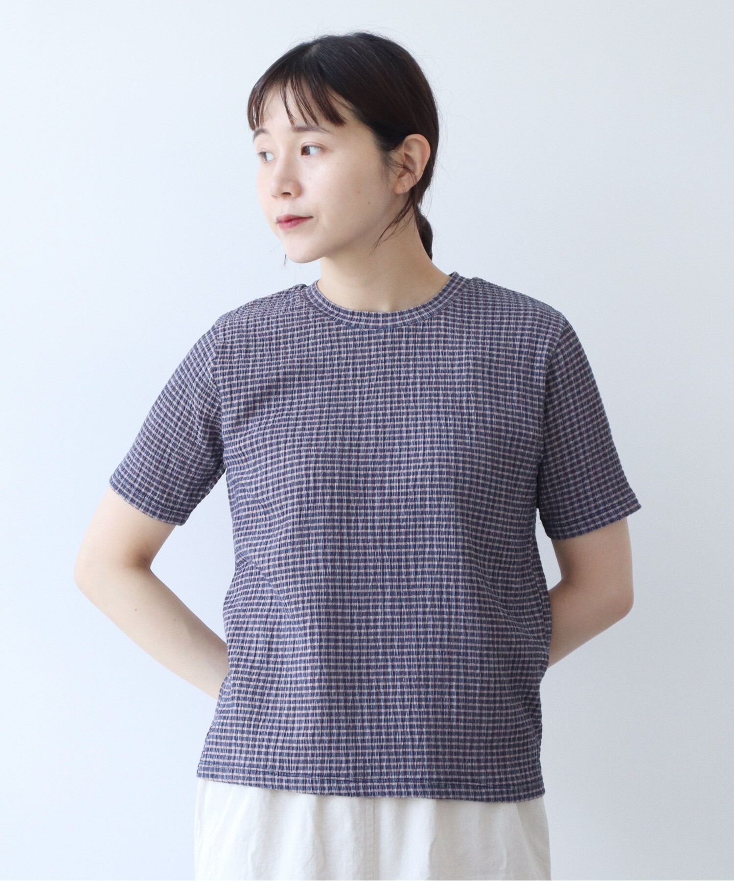 AMBIDEX Store コットンポリエステル シャーリングハーフスリーブT  