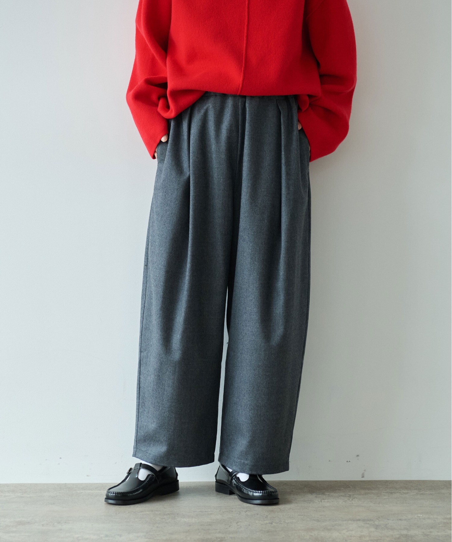 AMBIDEX Store △washable wool gum tack パンツ(F グレー): yuni