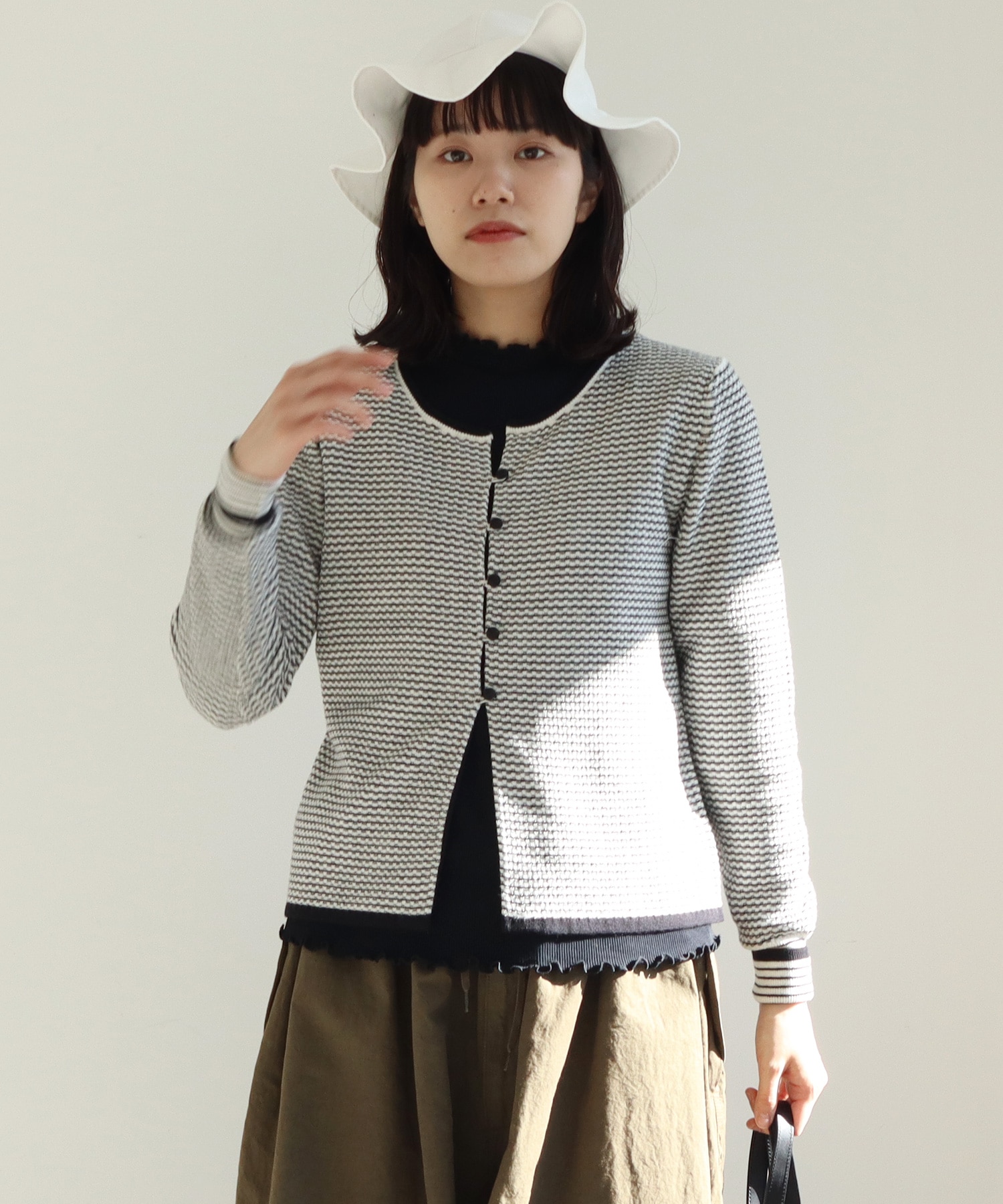 AMBIDEX Store △2/30 MODERN くるみボタンカーディガン(F シロ 