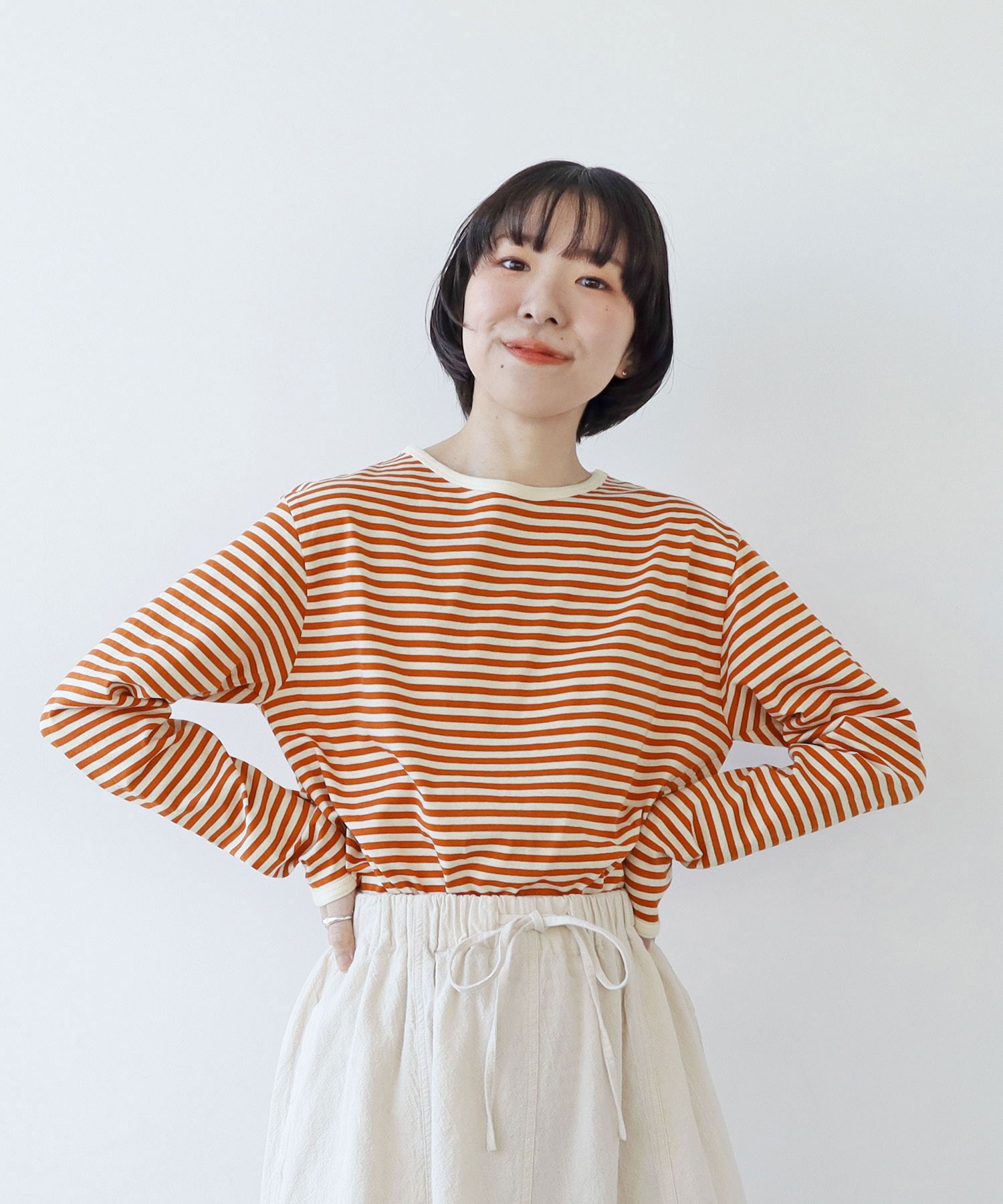 AMBIDEX Store △ボーダー配色 バインダーカットソー(F グリーン AMBIDEX Store △ボーダー配色 バインダーカットソー(F グリーン