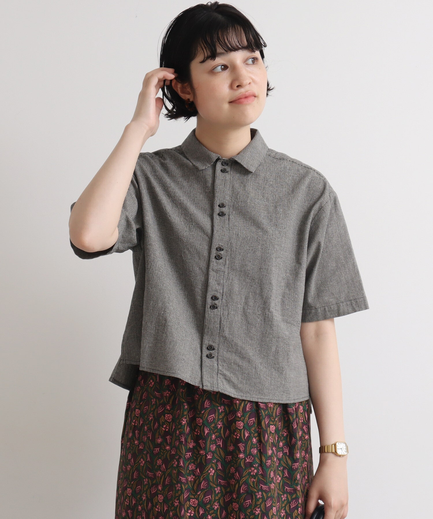 AMBIDEX Store 60s フレンチリネン boy shirt(F クロ): bulle de savon