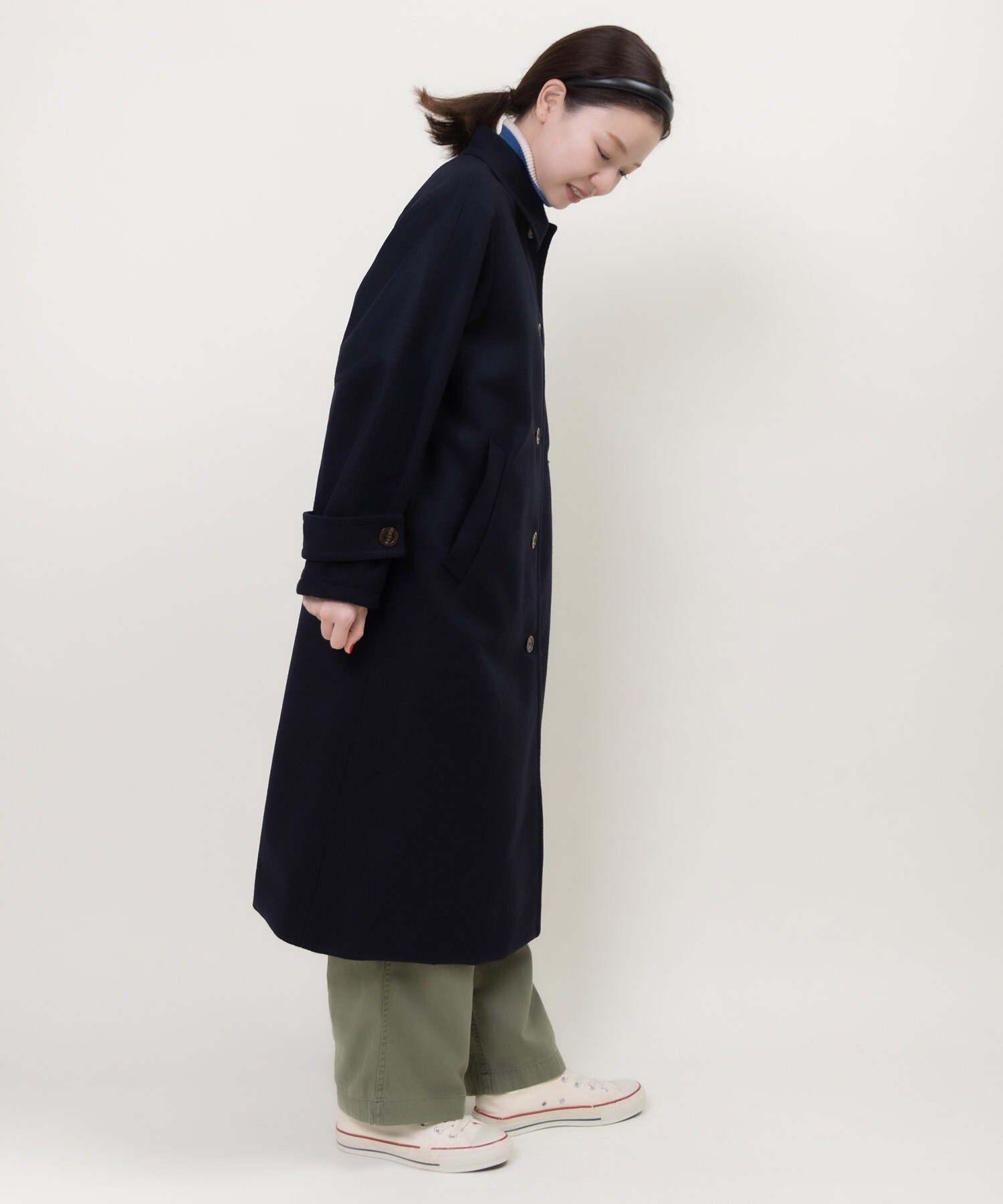 ハードメルトン ステンカラーコート