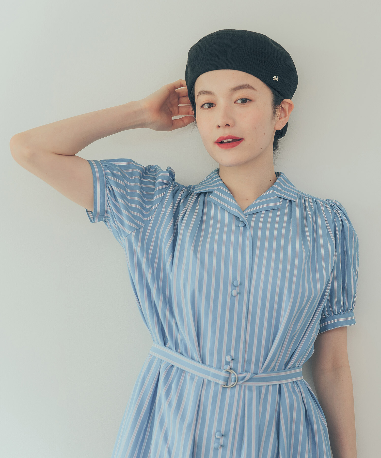 チェック柄セーラー肩開きワンピース | kids | axes femme