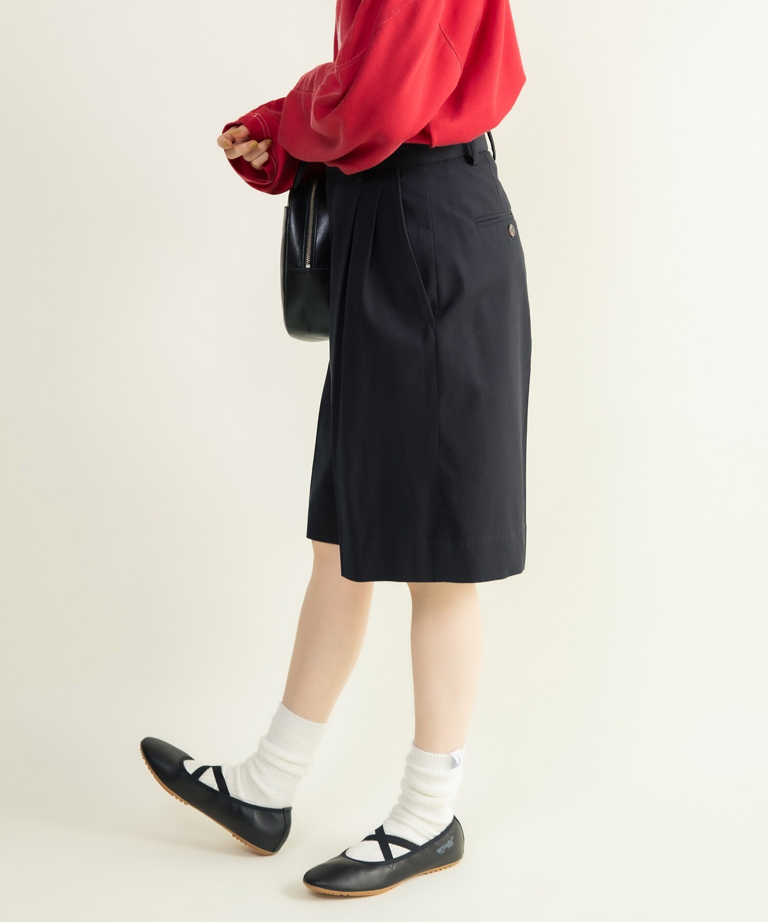 フランス製❤️良品❤️クロエ Chloe ツイードタックハーフパンツ 美シルエット フランス製❤️良品❤️クロエ Chloe ツイードタックハーフ