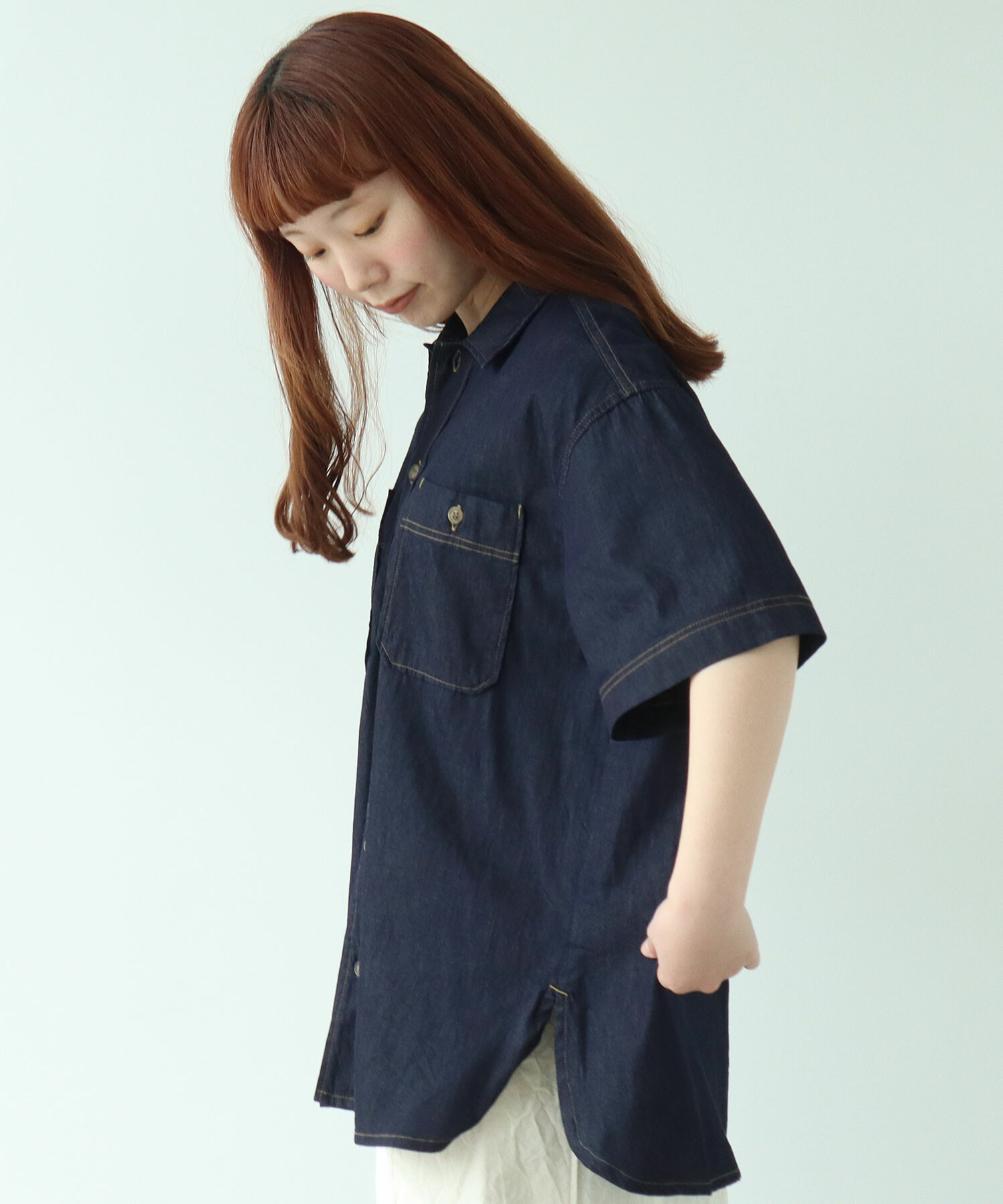 AMBIDEX Store 〇 5.5oz denim オーバーシャツ(F インディゴ