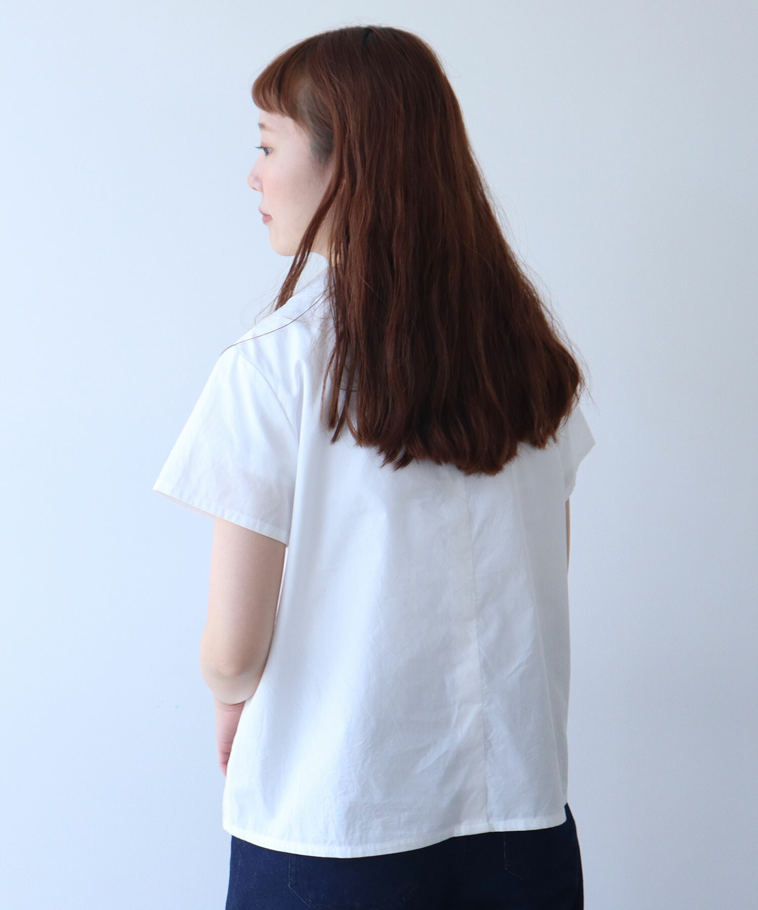 AMBIDEX Store itsumo 丸襟 半袖ブラウス(F シロ): bulle de savon