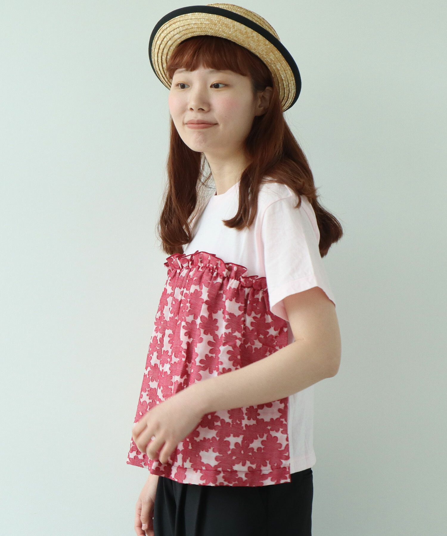 taoページ♡⃜ AMBIDEX Store 〇gingham×hana opal Tシャツ(F コン): bulle de