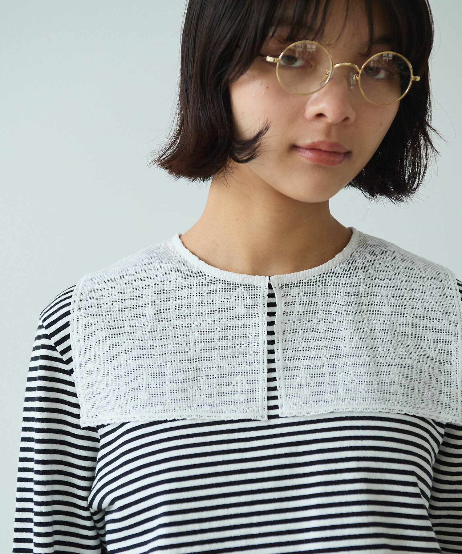 AMBIDEX Store △〇 クロスステッチ レース つけ襟(F クロ): bulle de