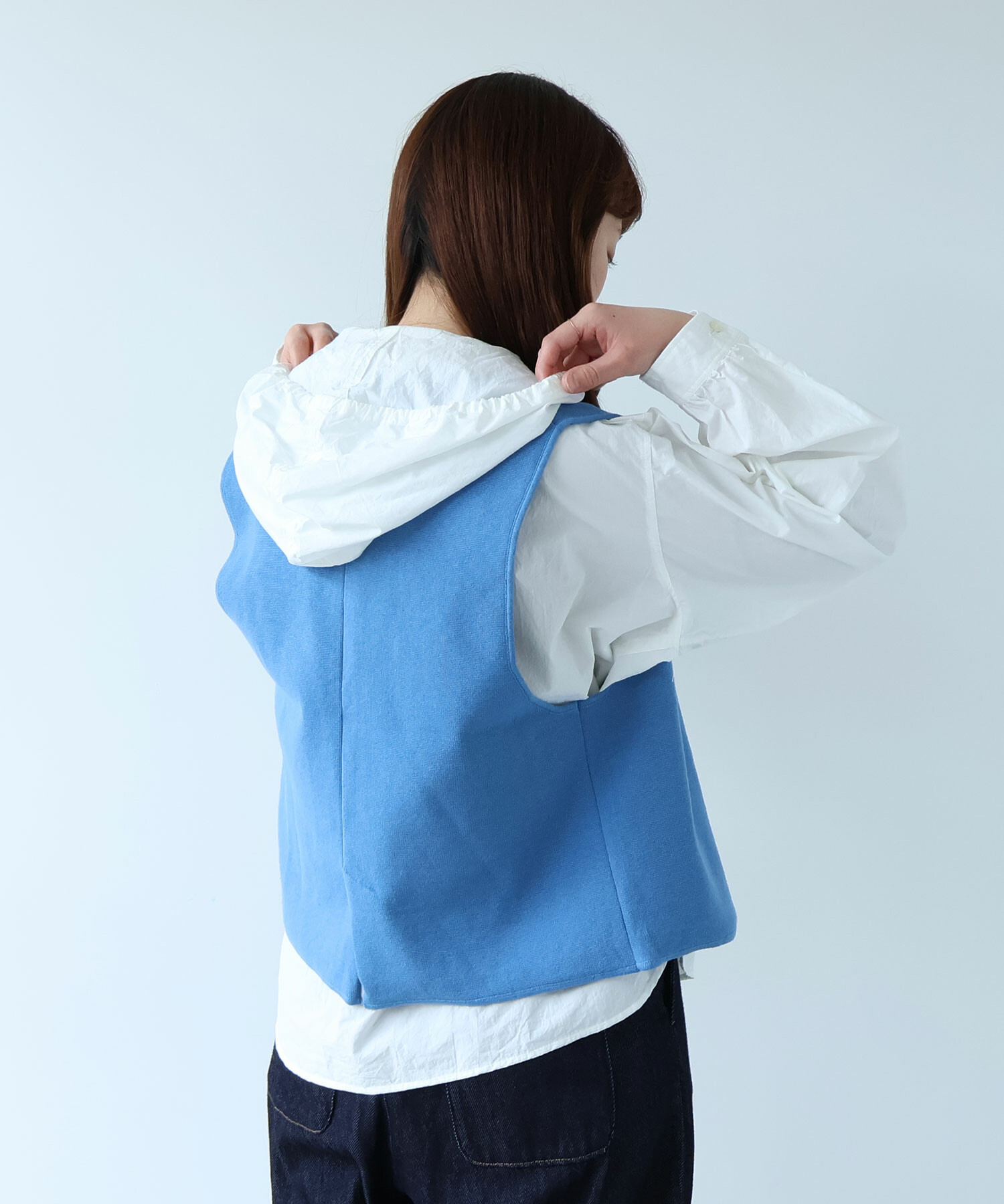 AMBIDEX Store ミラノリブ ベスト(F アオ): bulle de savon