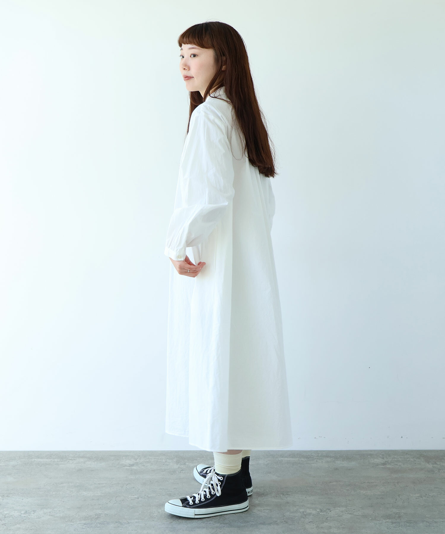 AMBIDEX Store 〇 basic cotton タックワンピース(F アオ): bulle de savon