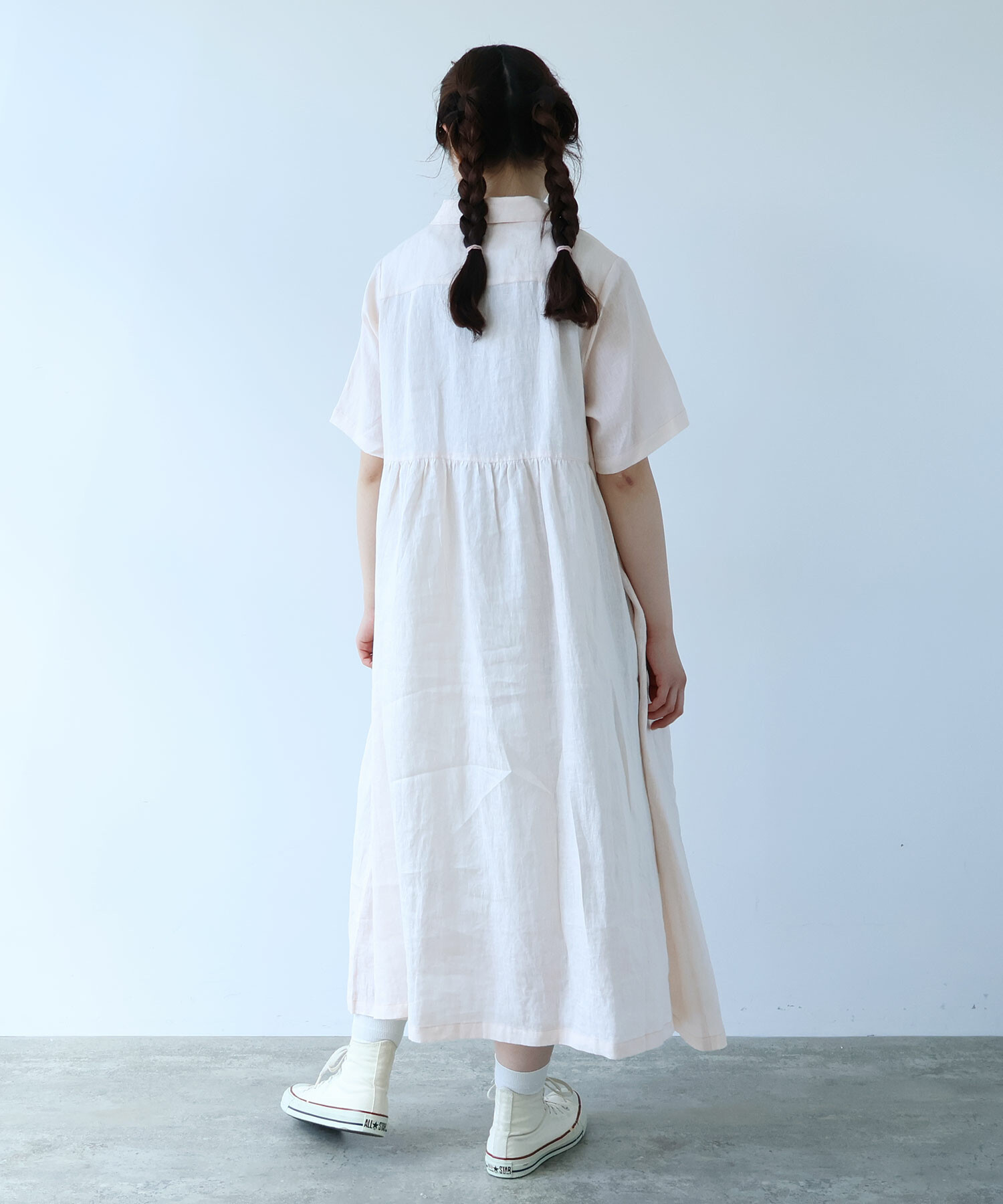 AMBIDEX Store ○ 60s フレンチリネン シャツワンピース(F サックス