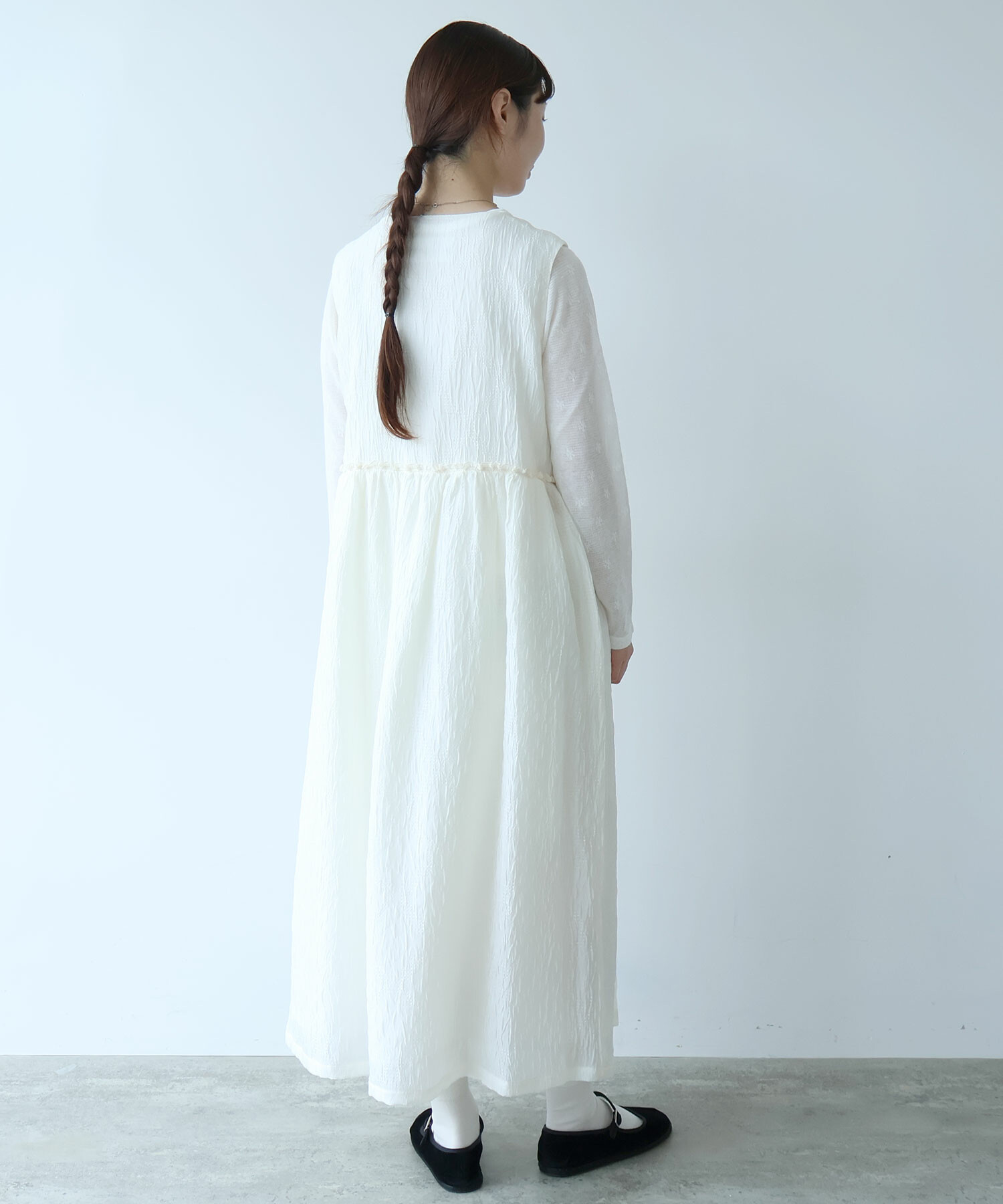 AMBIDEX Store ○ おはな ダイヤジャカード ワンピース(F シロ): bulle