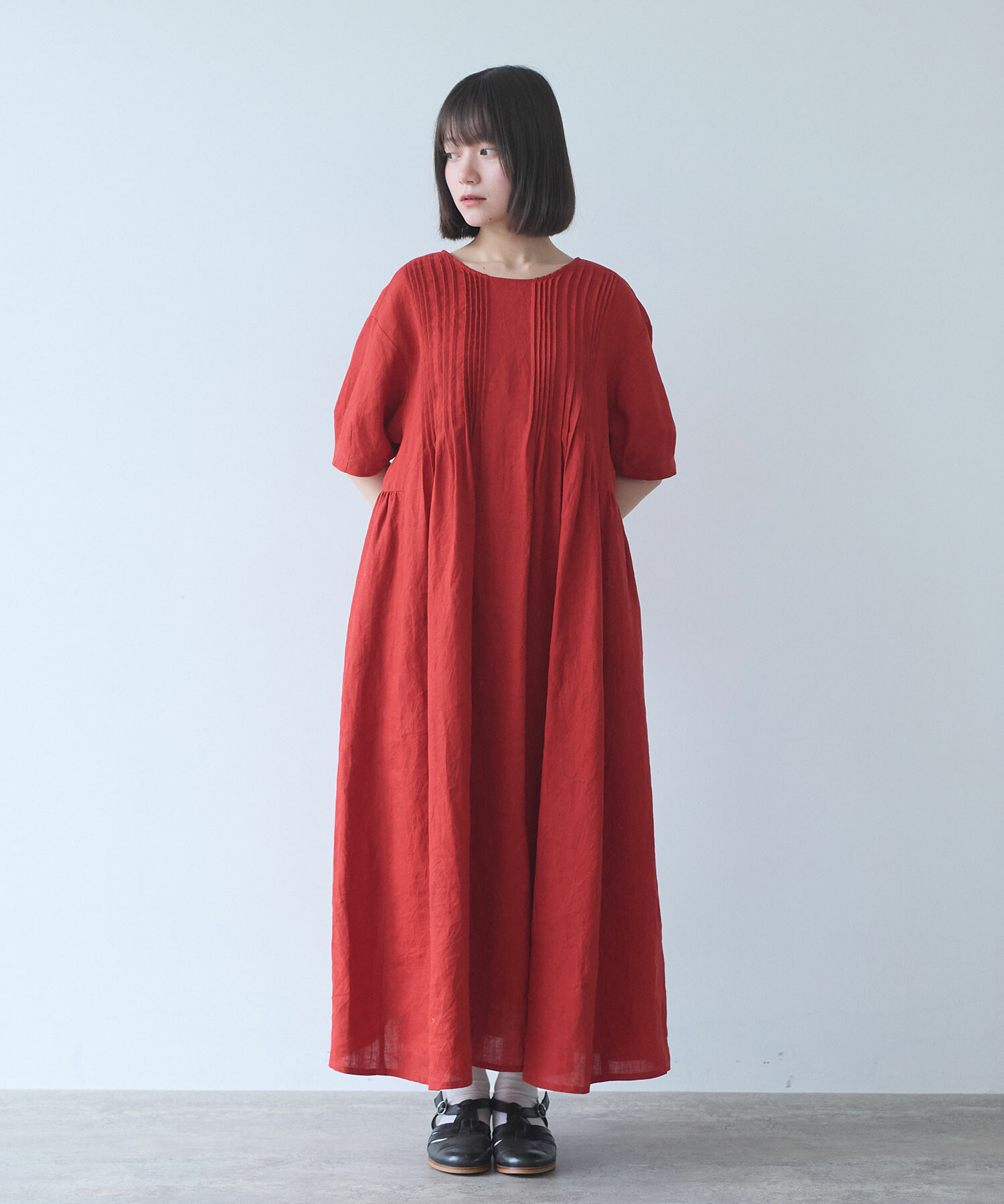 AMBIDEX Store 【予約販売】○ 40 / リネン pin tuck ワンピース(F