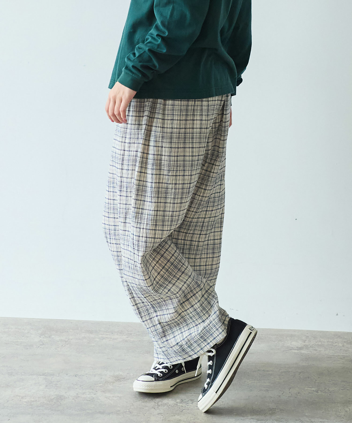 AMBIDEX Store 【予約販売】〇 ちぢみcheck パンツ(F ピンク): bulle