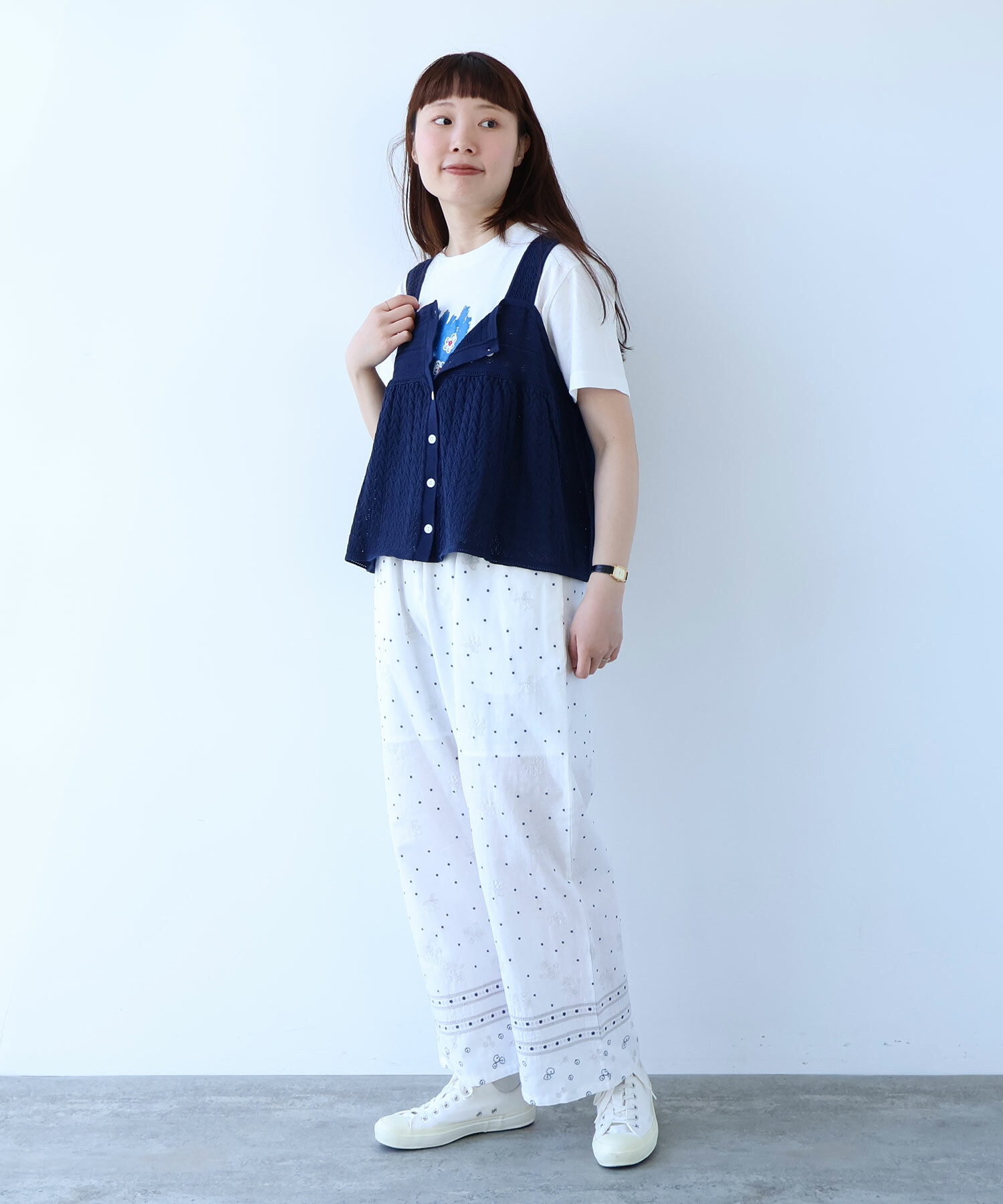 AMBIDEX Store ○ びわ刺繍 パンツ(F シロ): bulle de savon AMBIDEX Store ○ びわ刺繍 パンツ(F シロ): bulle de savon