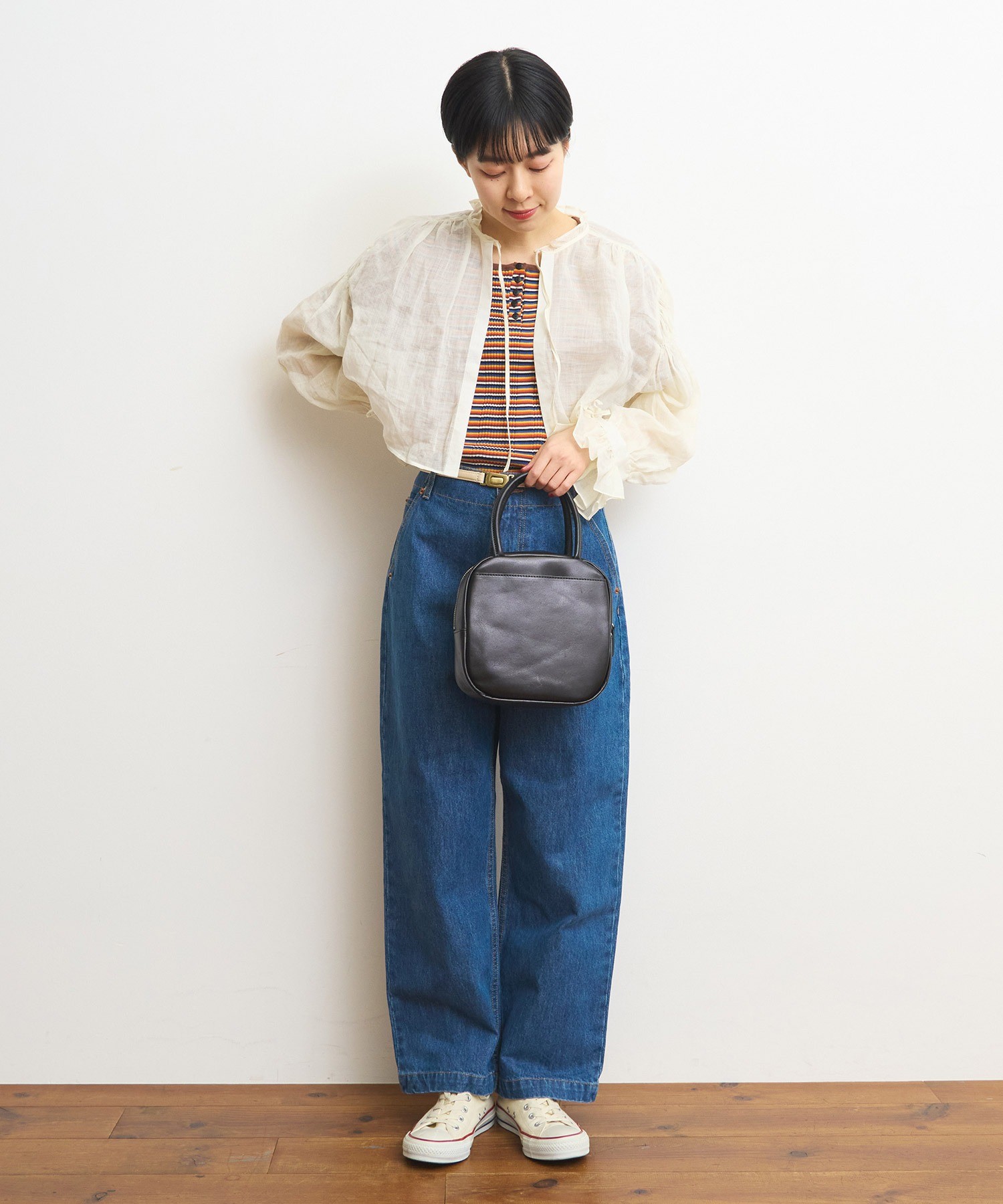 AMBIDEX Store ○△ICY LEATHER BOSTONBAG(F アカ): Dot and Stripes 