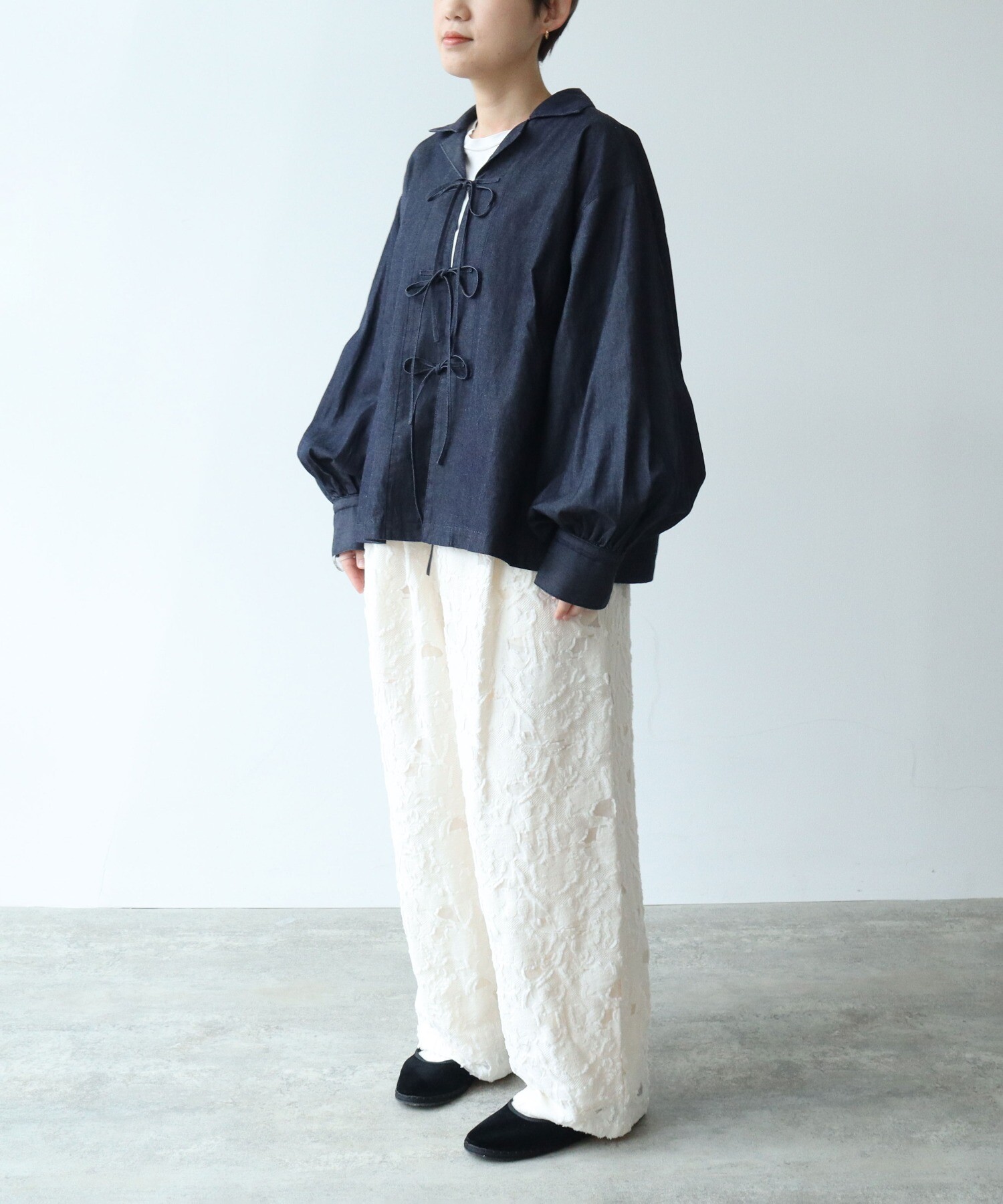 AMBIDEX Store ○denim ribon ブラウス(F サックス): yuni
