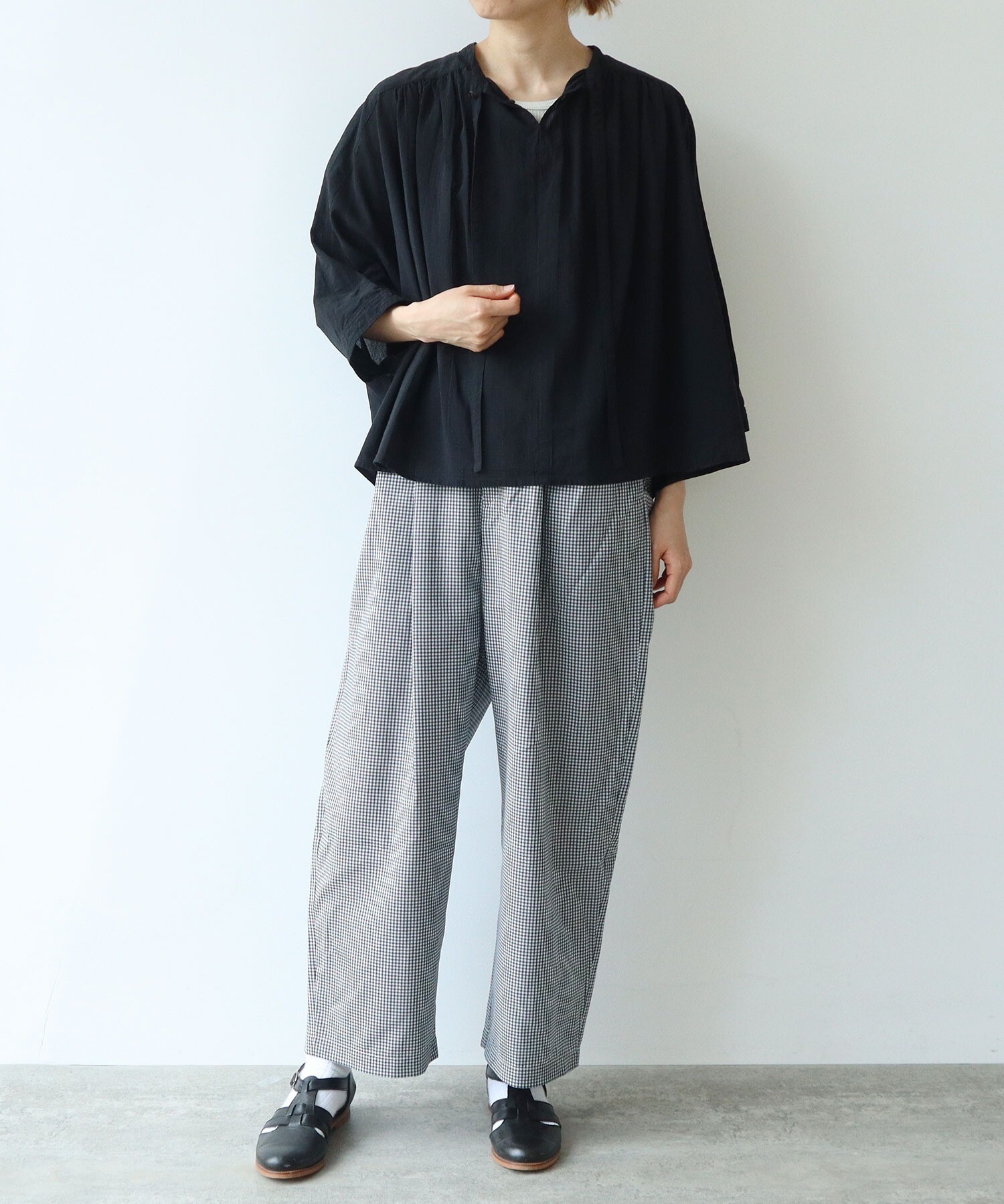 AMBIDEX Store high twist/コットン product dye 2way ブラウス