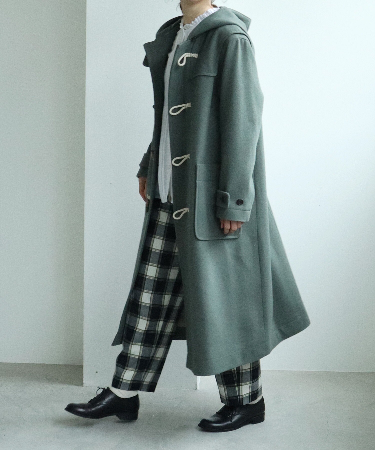 AMBIDEX Store ○super100 Wool ロングダッフルコート(F クロ): yuni