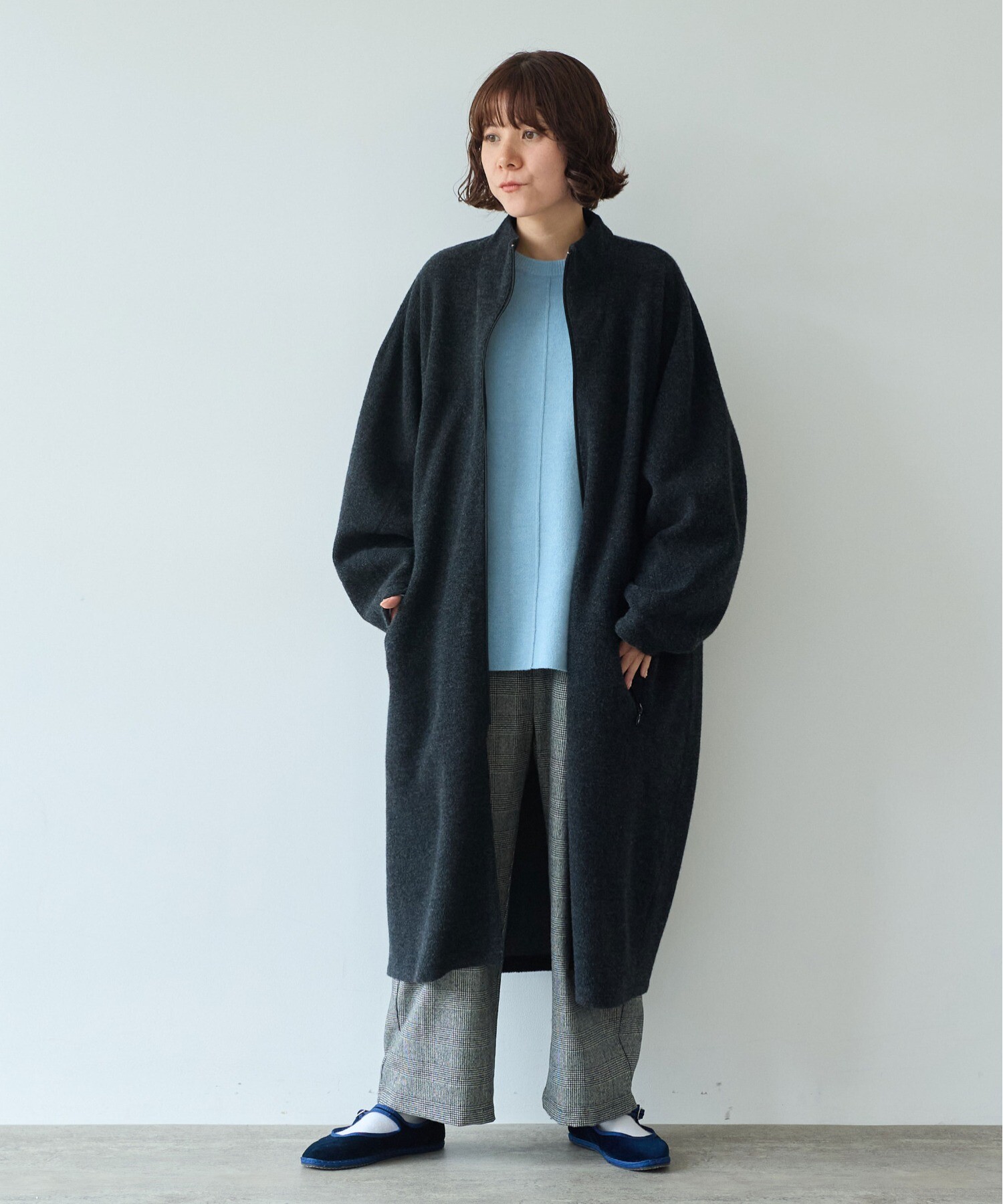 AMBIDEX Store ○コットンウールカシミアボア コクーンコート (F