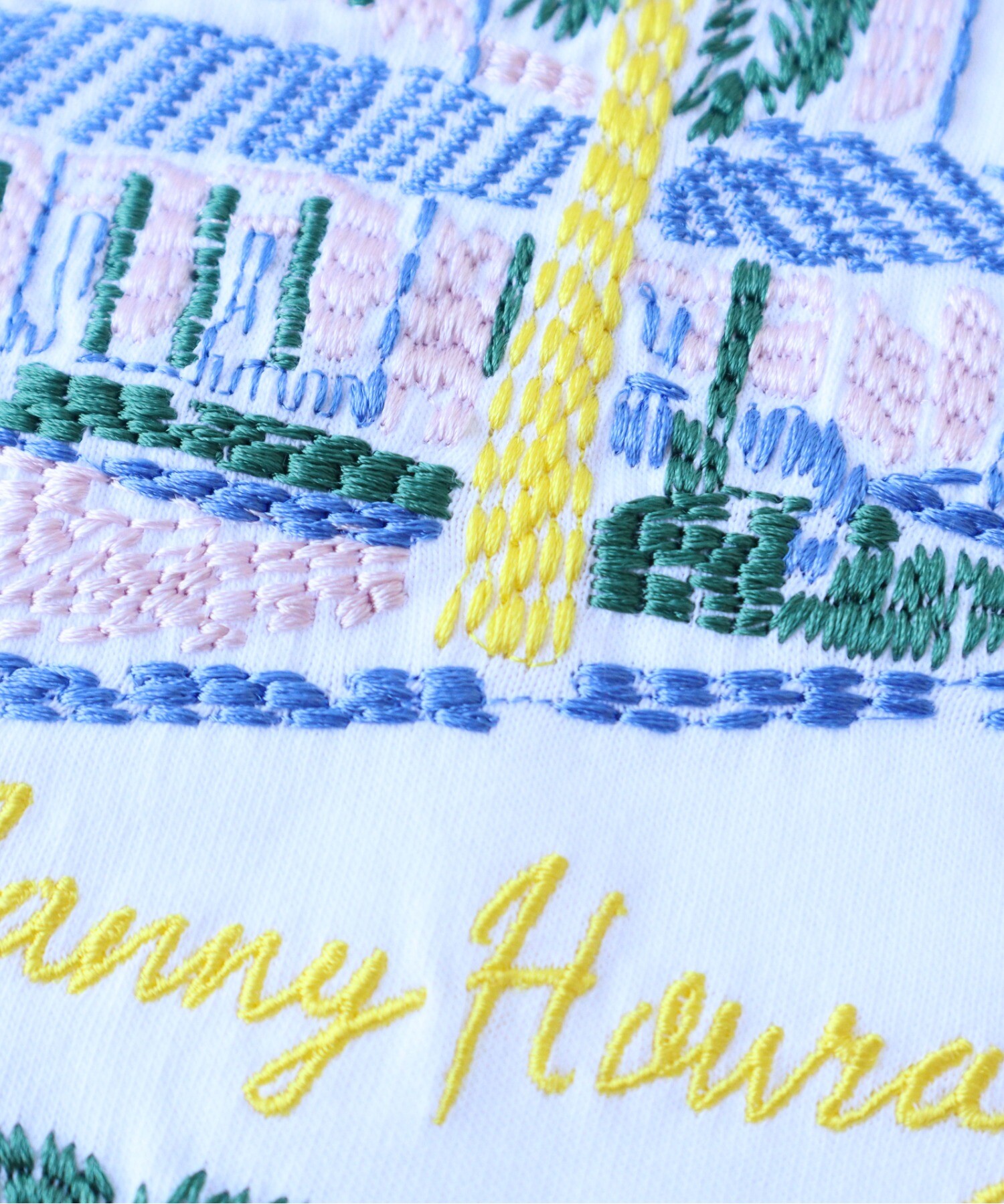 AMBIDEX Store ○○Island villa embroidery long sleeves T